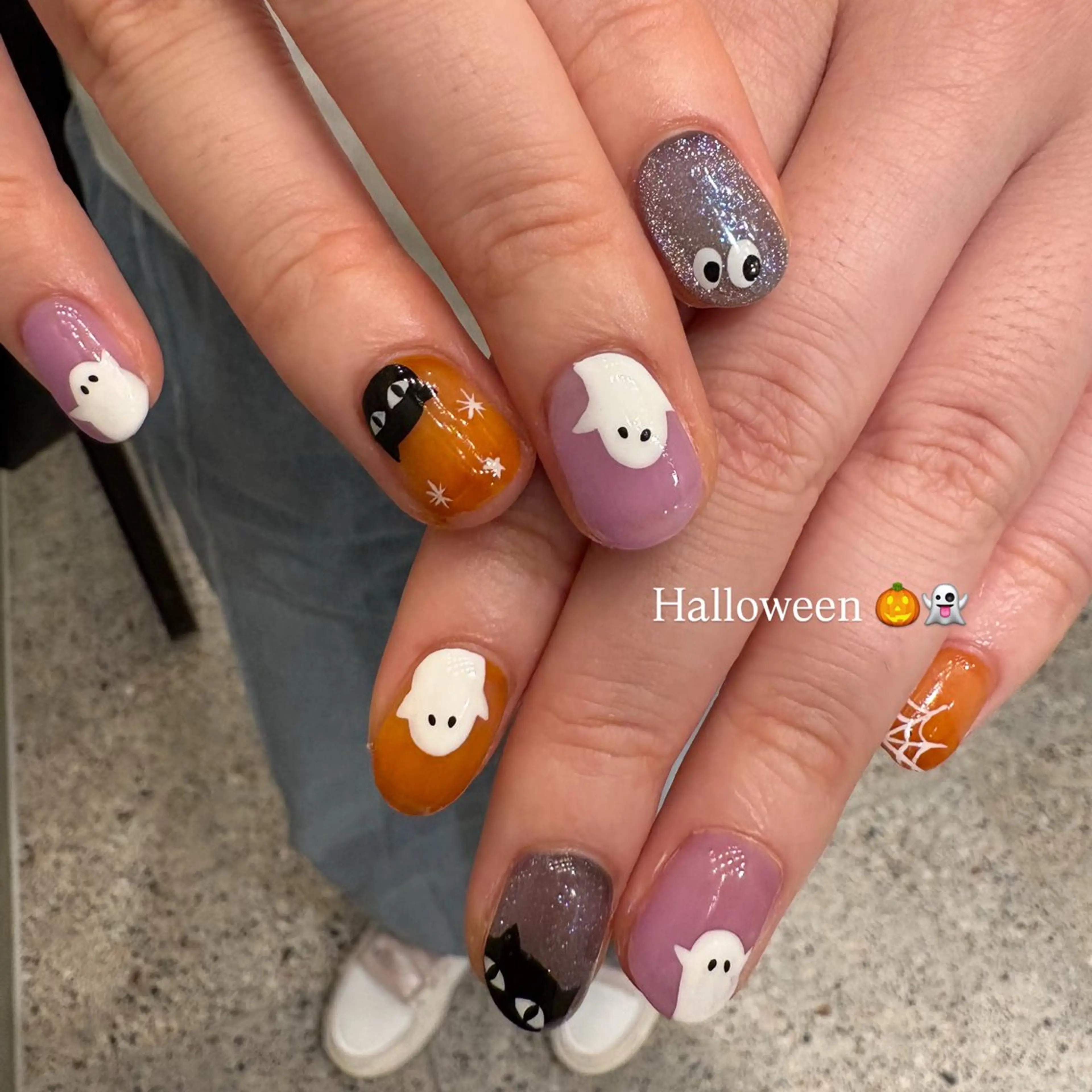 ネイル ハロウィン ハンドネイル She nail studio 原宿所属・パラジェル有/ スカルプ/mahoのネイルデザイン