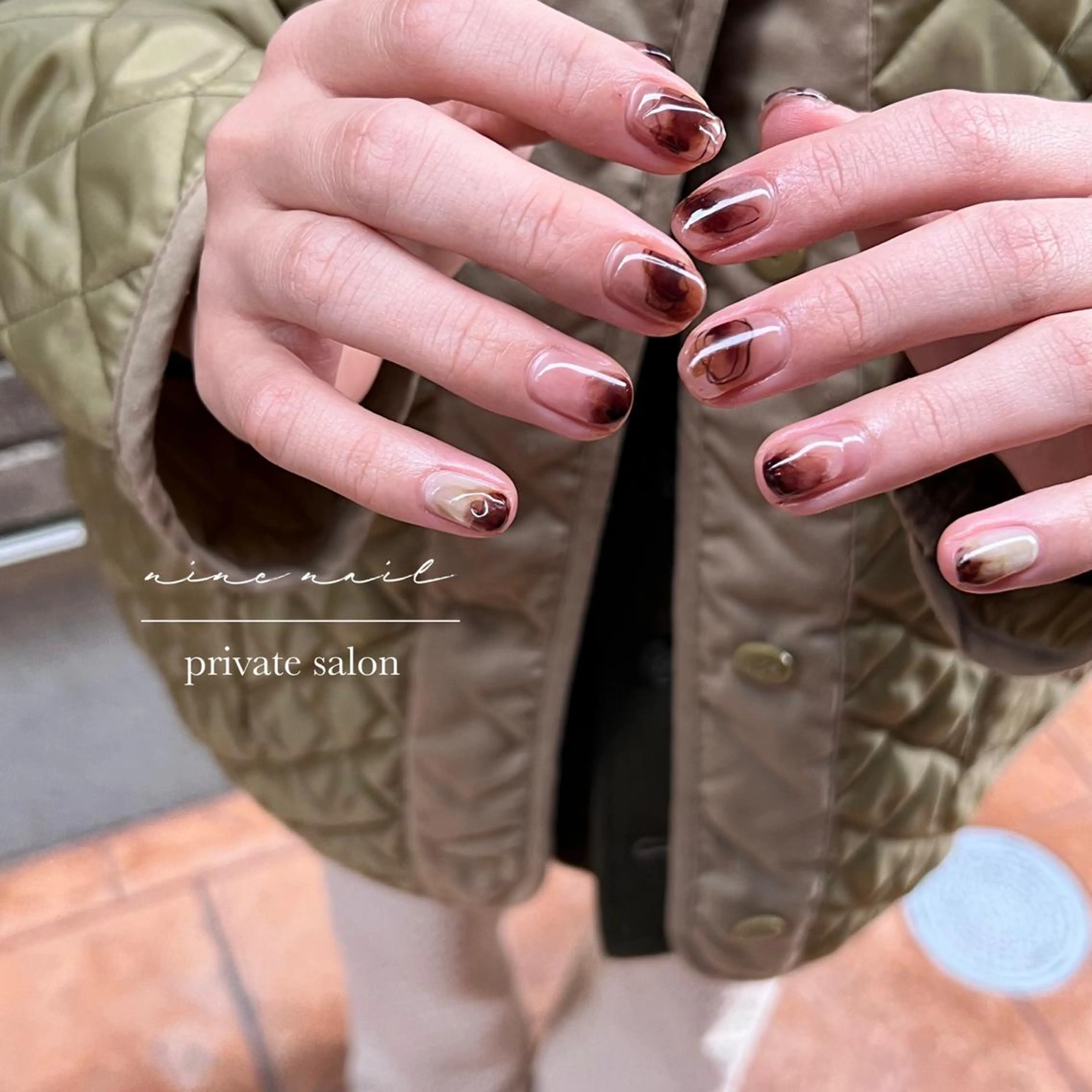 ネイル ニュアンスネイル シンプルネイル 冬ネイル nine nailのネイルデザイン