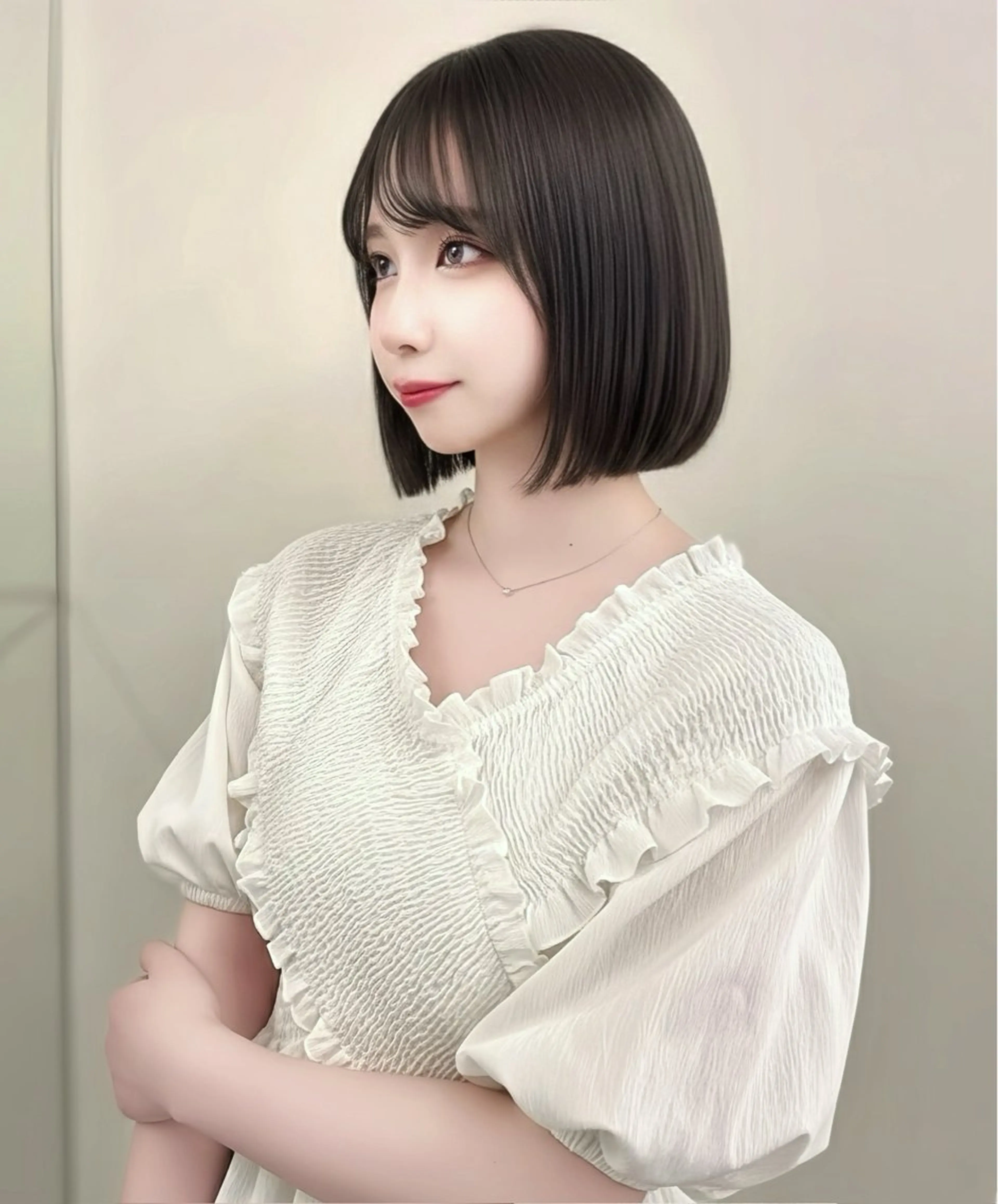 ミディアム カラー カット ヘアカラー トリートメント レイヤー\髪質改善\ ボブ特化\たかひろのヘアスタイル