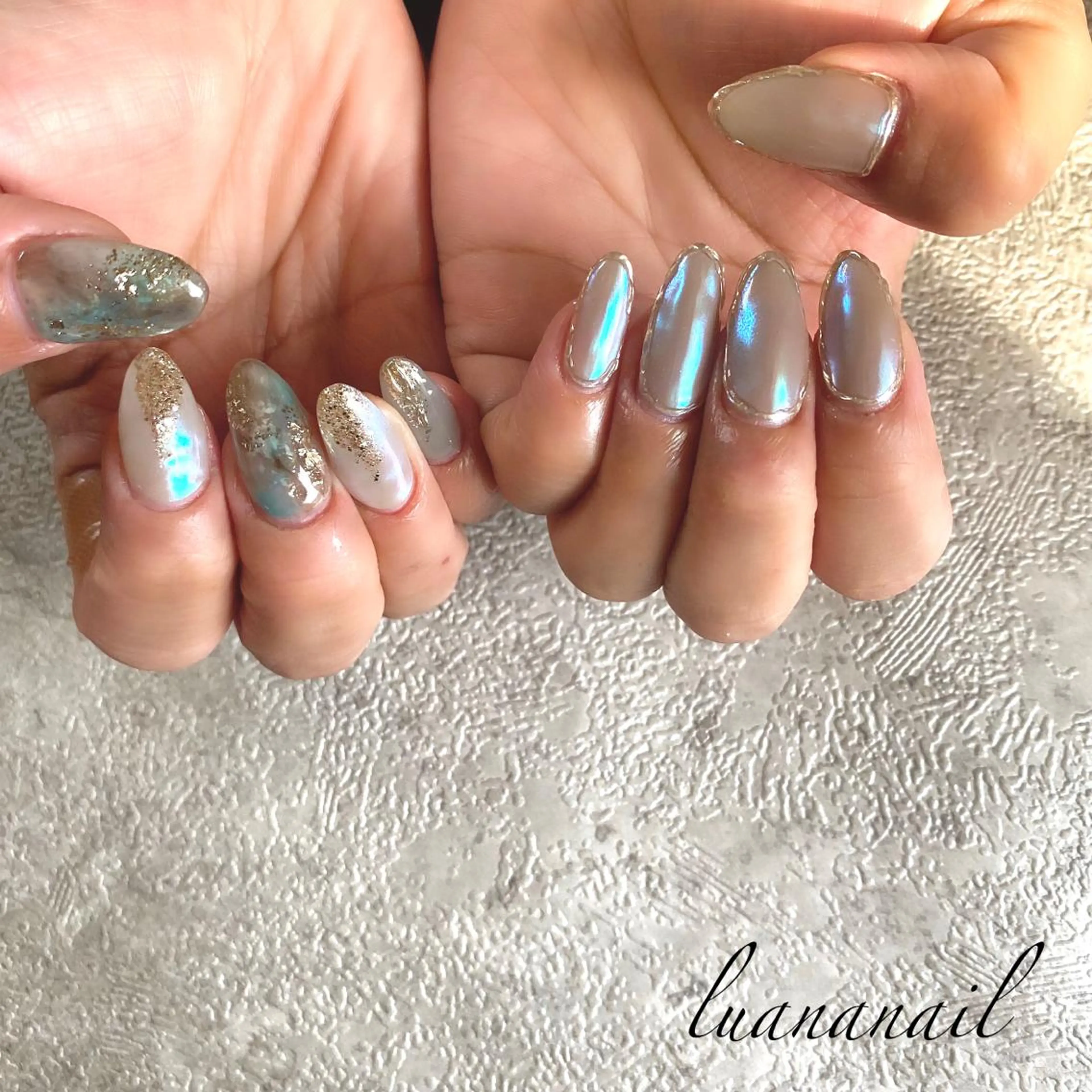 ネイル オーロラネイル ハンドネイル luana nailのネイルデザイン