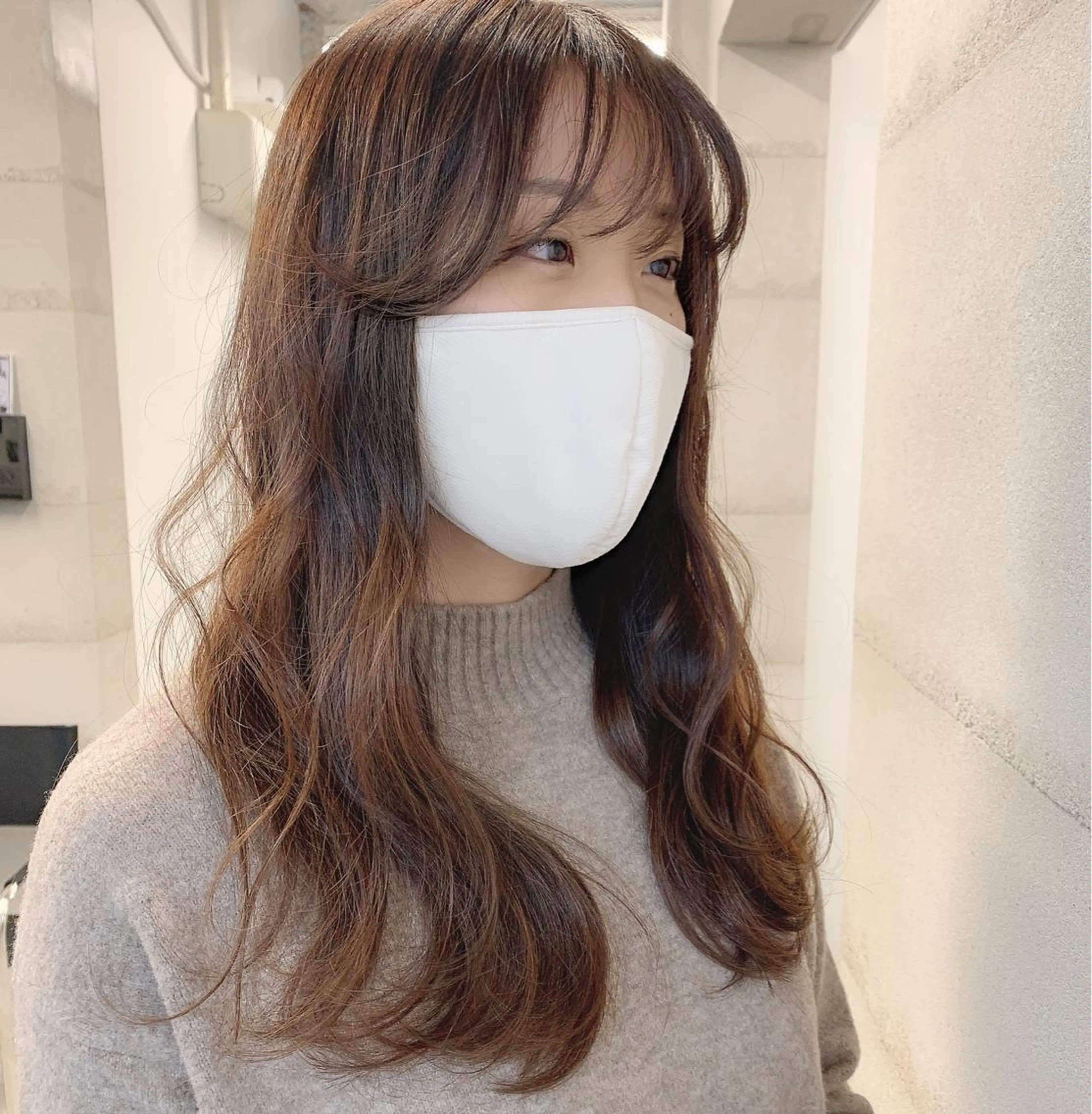 セミロング カラー カット ヘアカラー トリートメント 透明感/オリーブ/ グレージュ/YUKAのヘアスタイル