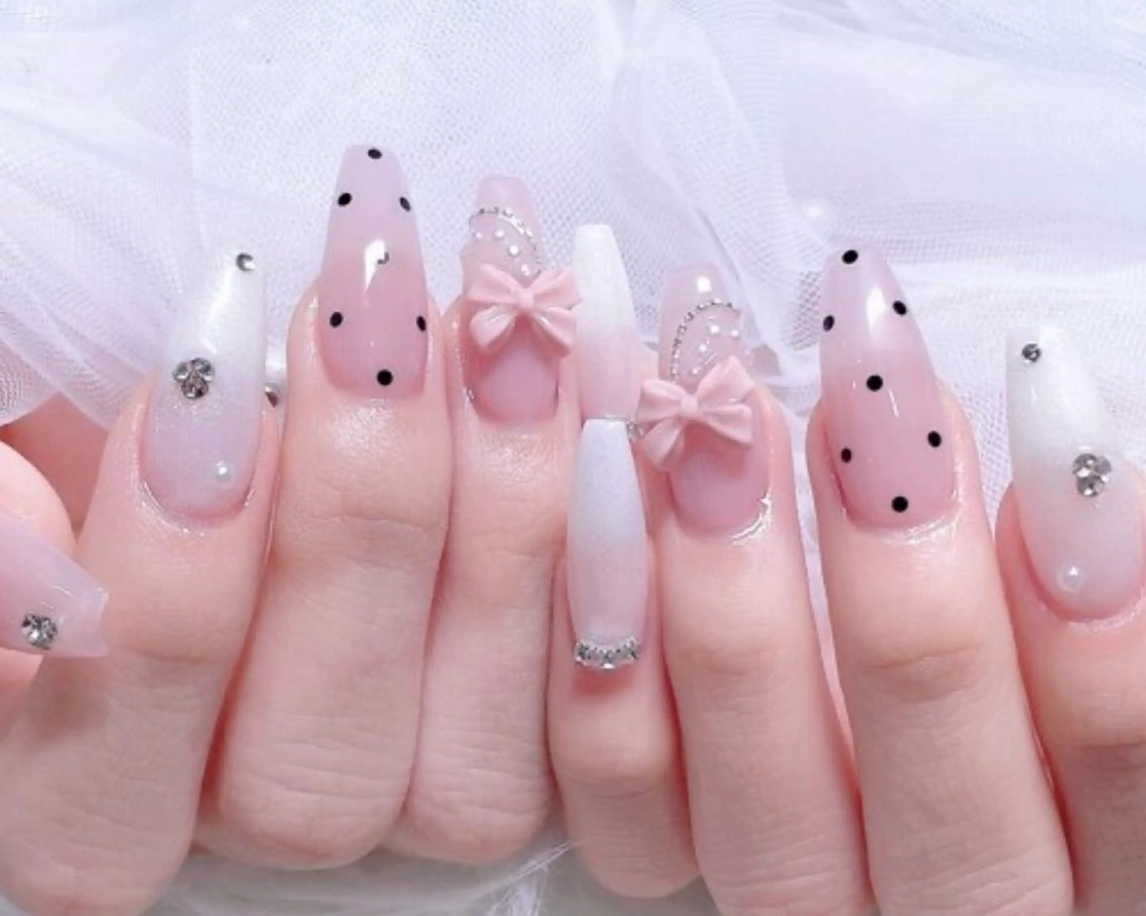 チップ長さだし持ち込みデザイン120分コース🔥パーツつけ放题 ¥12800の写真