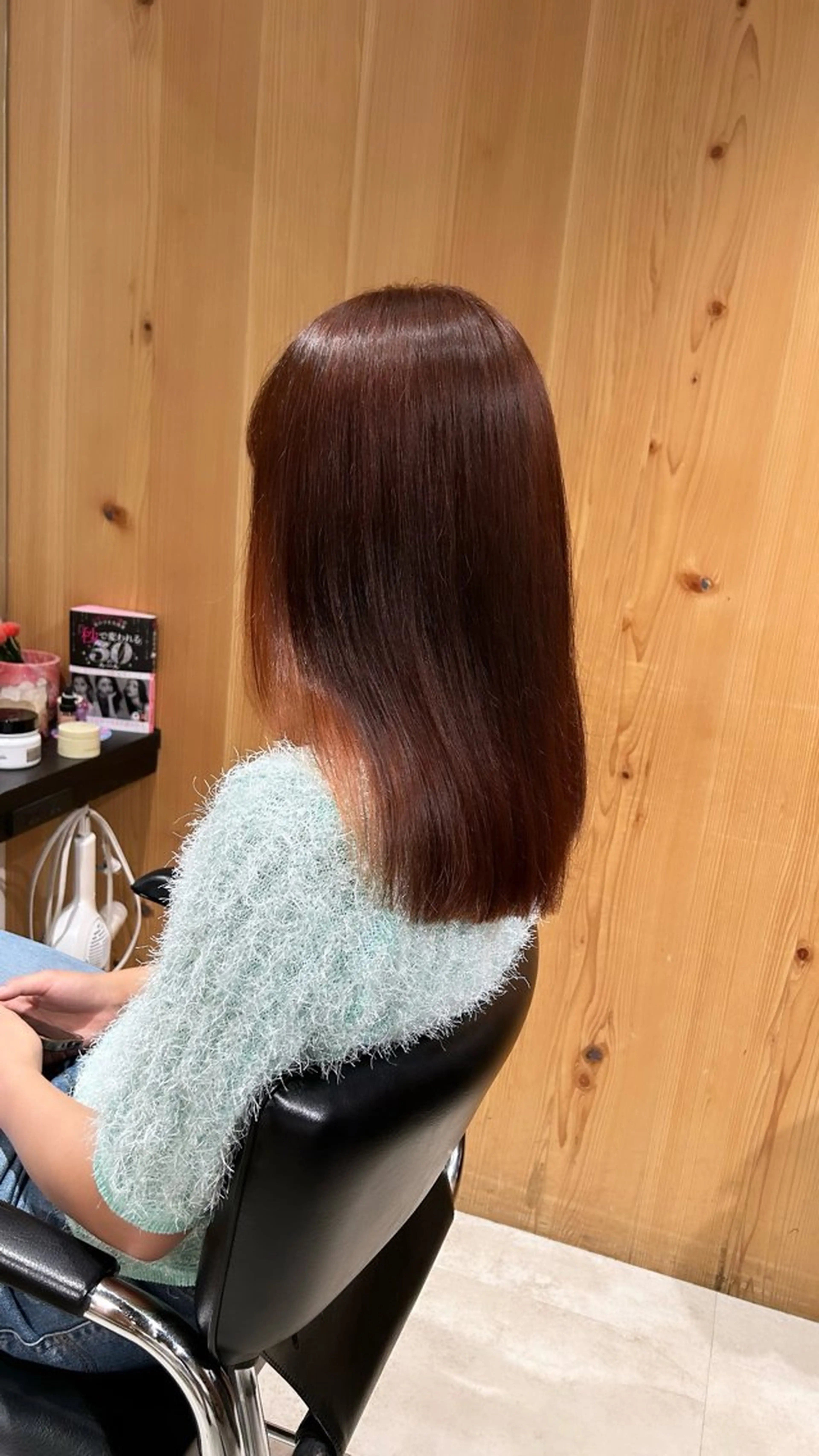 セミロング カラー ブラウンカラー オレンジ オレンジブラウン カット ヘアカラー トリートメント ヘッドスパ ヘアセット GO TODAY  SHAIRE  SALON   渋谷モディ所属・スキバサミを使わない カット🌼唯🌼のヘアスタイル