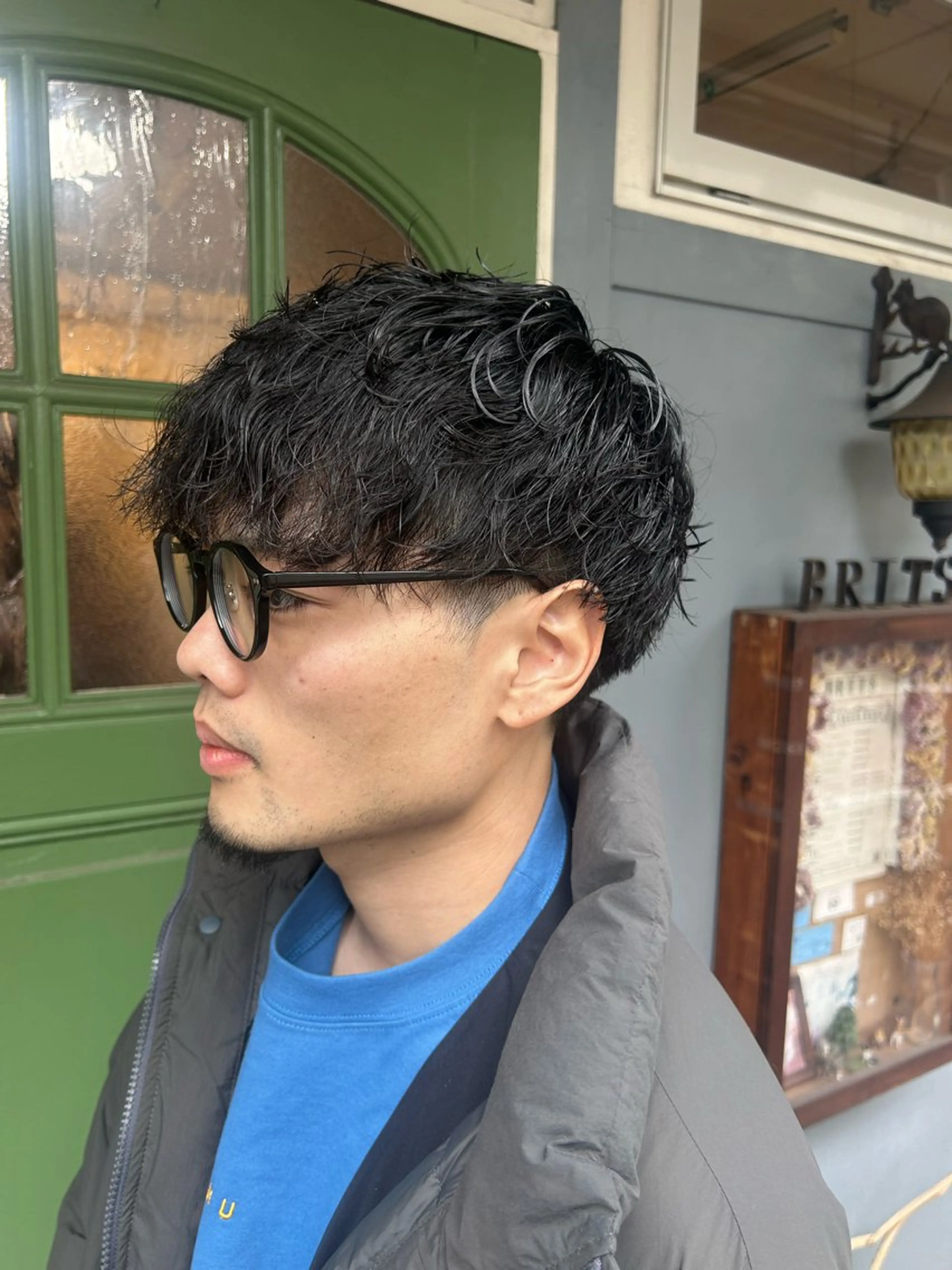 ショート パーマ メンズ メンズパーマ カット ヘッドスパ 清水千優/パーマ/透 明感カラー/メンズのヘアスタイル