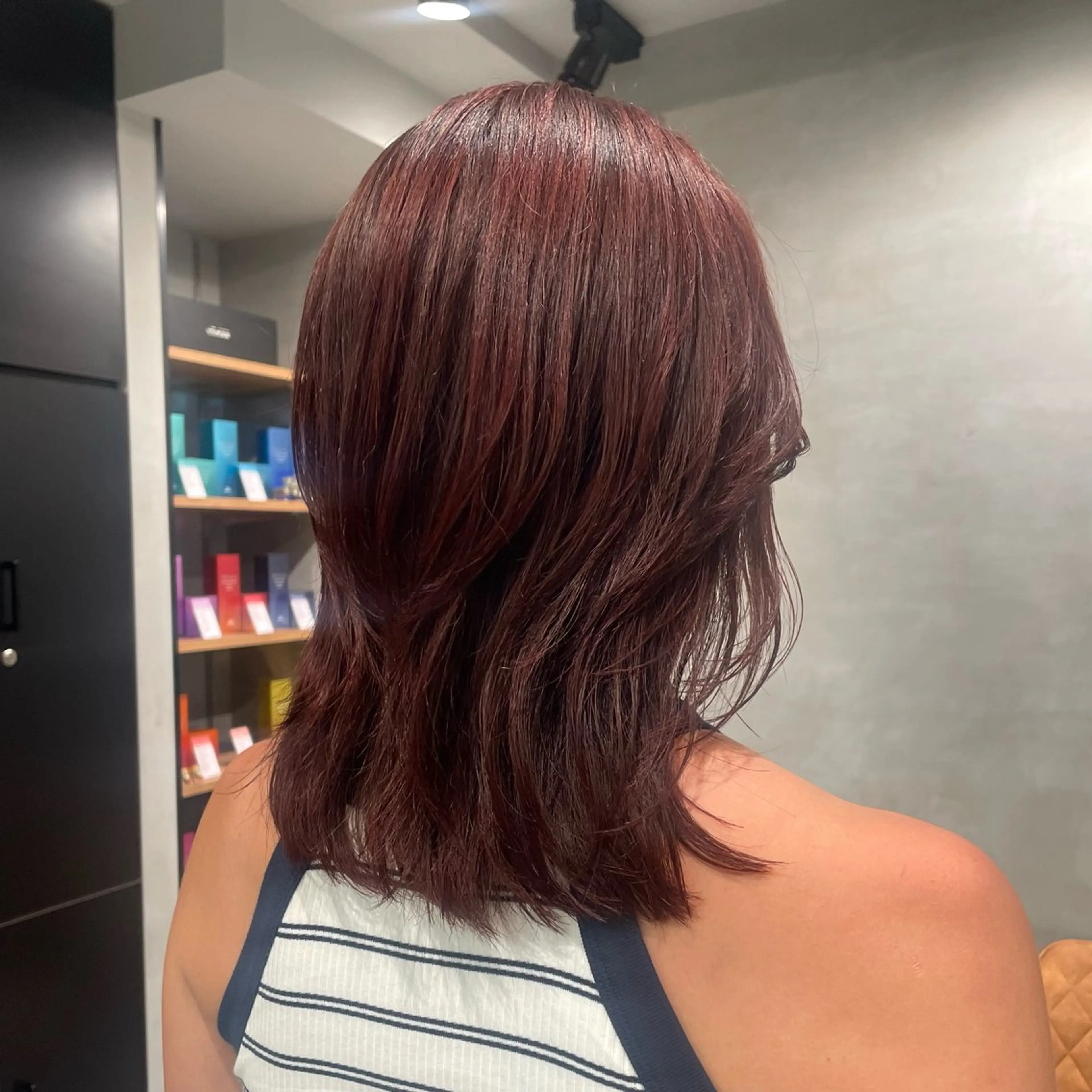 ミディアム カラー カット ヘアカラー トリートメント ヘッドスパ ヘアセット 暖色レイヤー 🥀REIRIのヘアスタイル