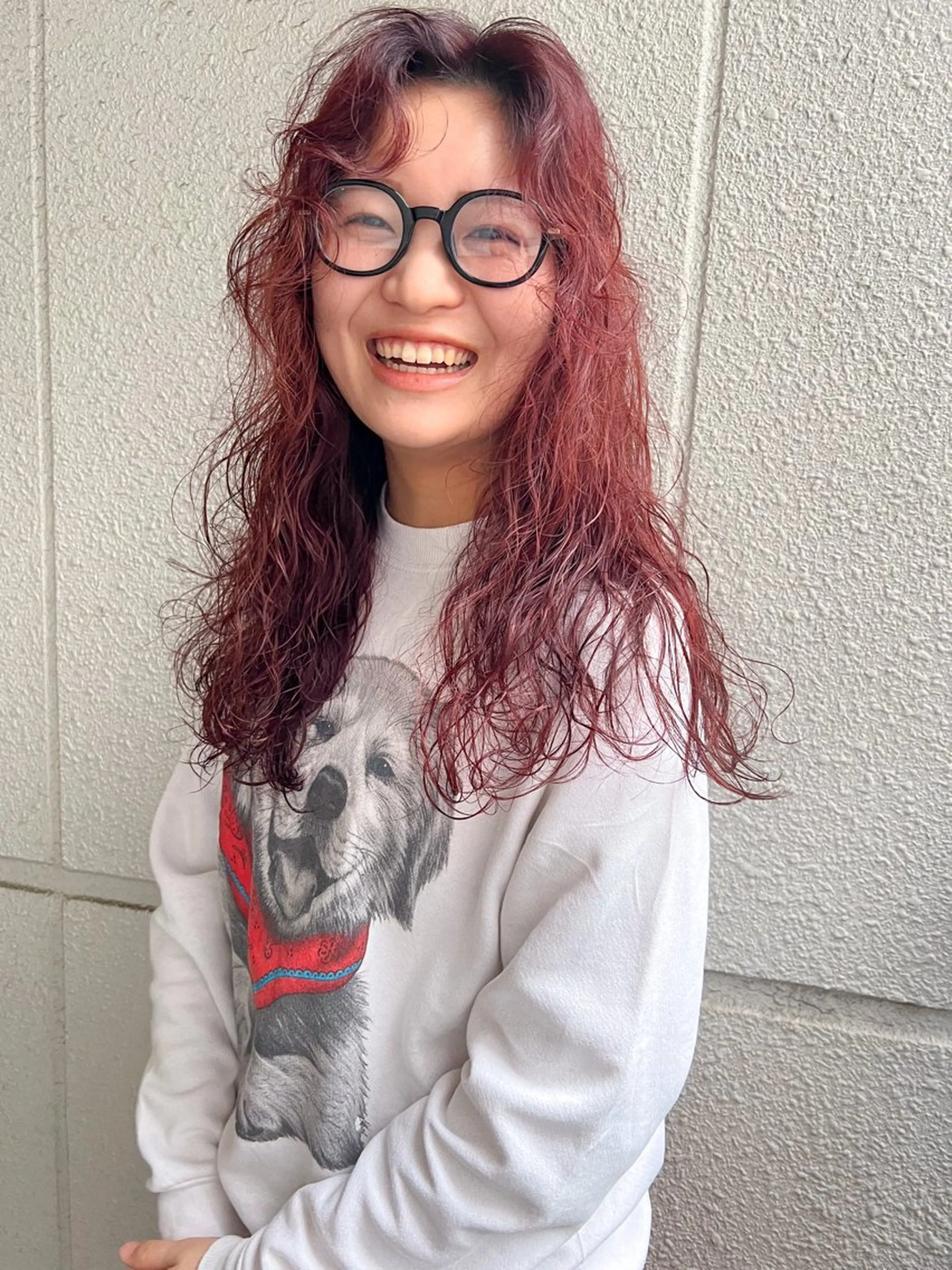 ロング カラー パーマ ブラウンカラー カッパーブラウン カラーパティシエ facce🌼ikoのヘアスタイル