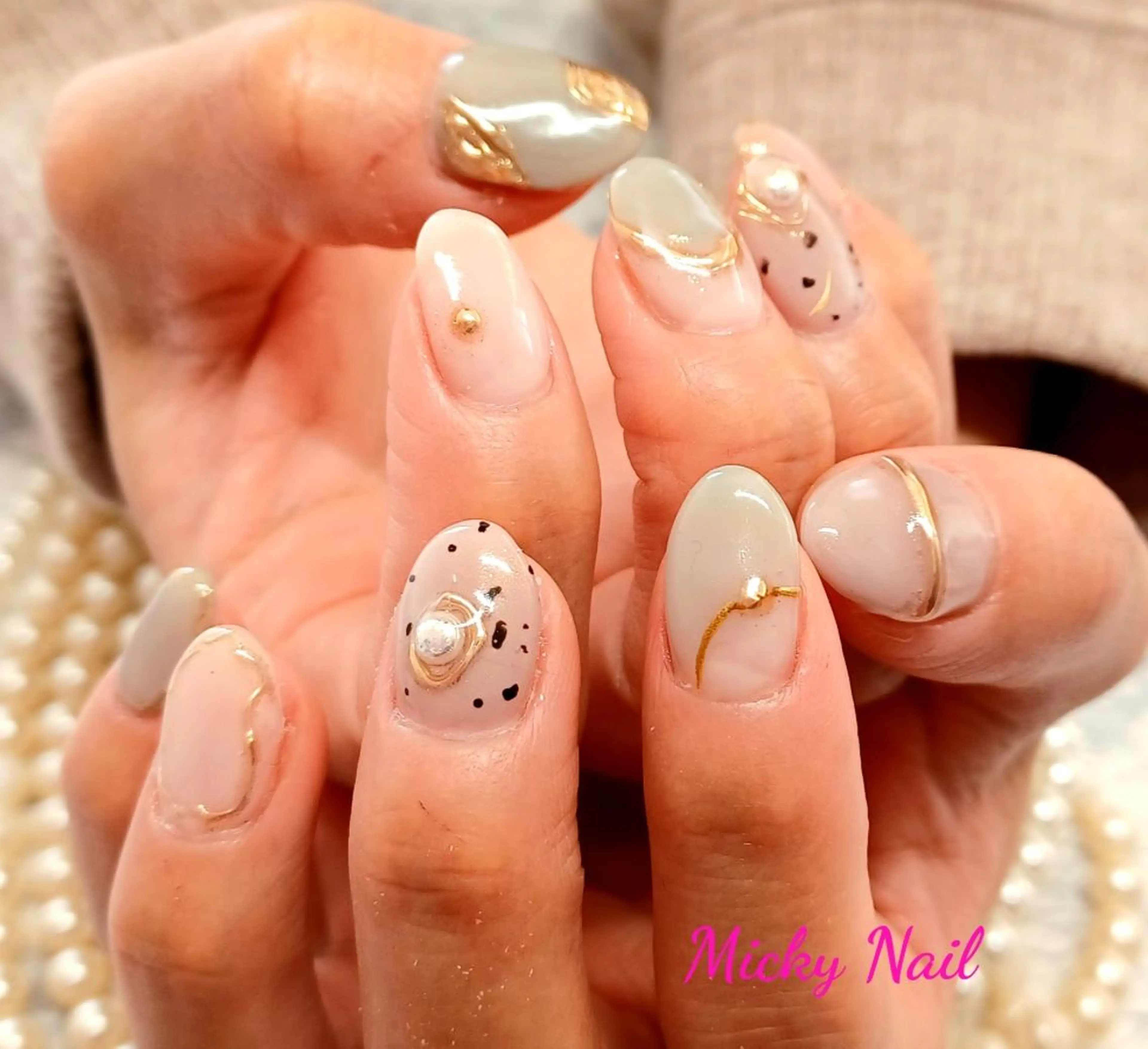 ミディアム ネイル ブライダルネイル Micky nail chikushinoのネイルデザイン