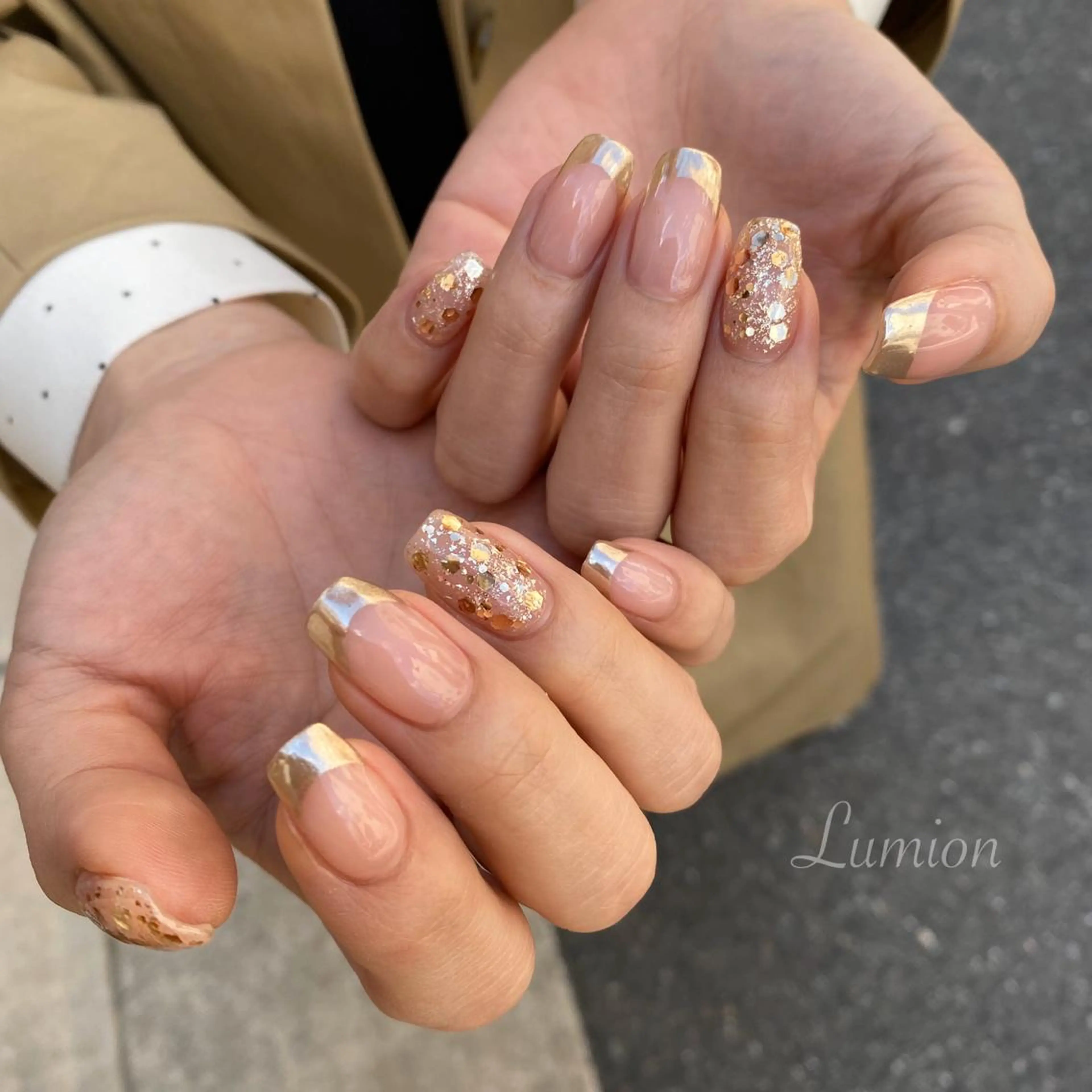 ネイル フレンチネイル ミラーネイル ハンドネイル 菊地 美沙斗のネイルデザイン