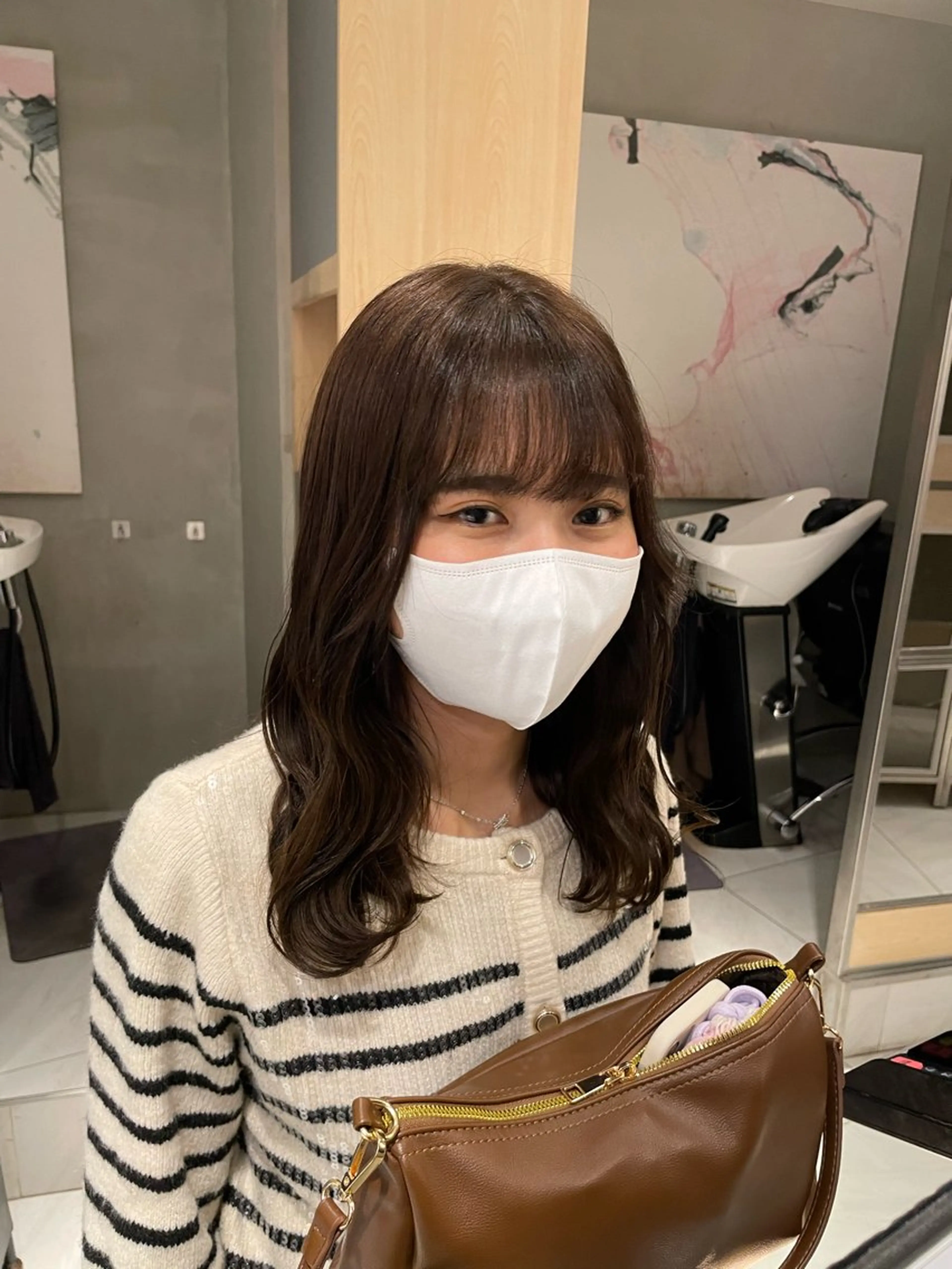 セミロング カラー ヘアアレンジ ヘアカラー トリートメント ヘッドスパ ヘアセット 艶髪/レイヤーカット 🐣misakiのヘアスタイル