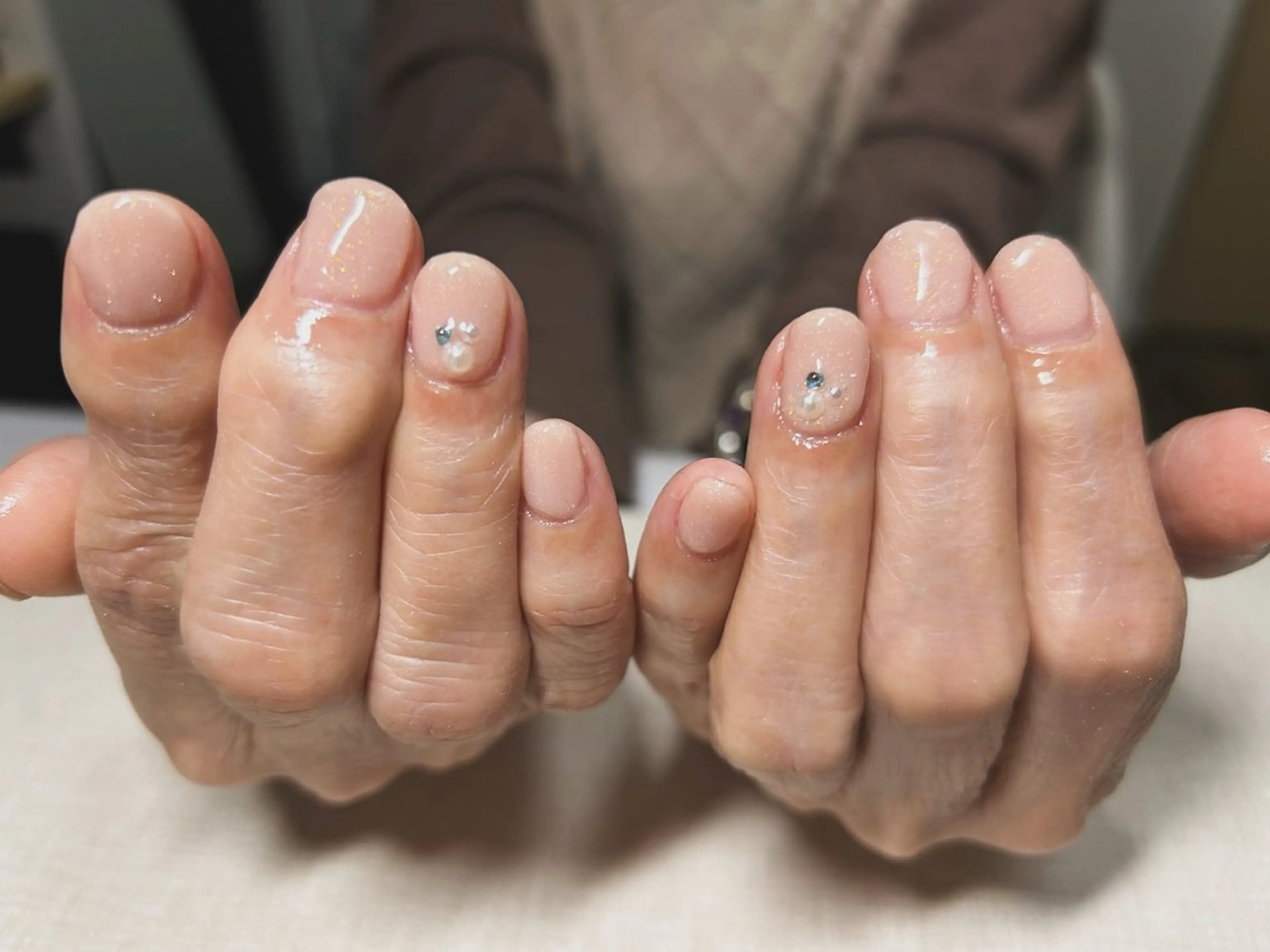 ネイル ラメ(グリッター) シンプルネイル non nail ⭐︎のネイルデザイン