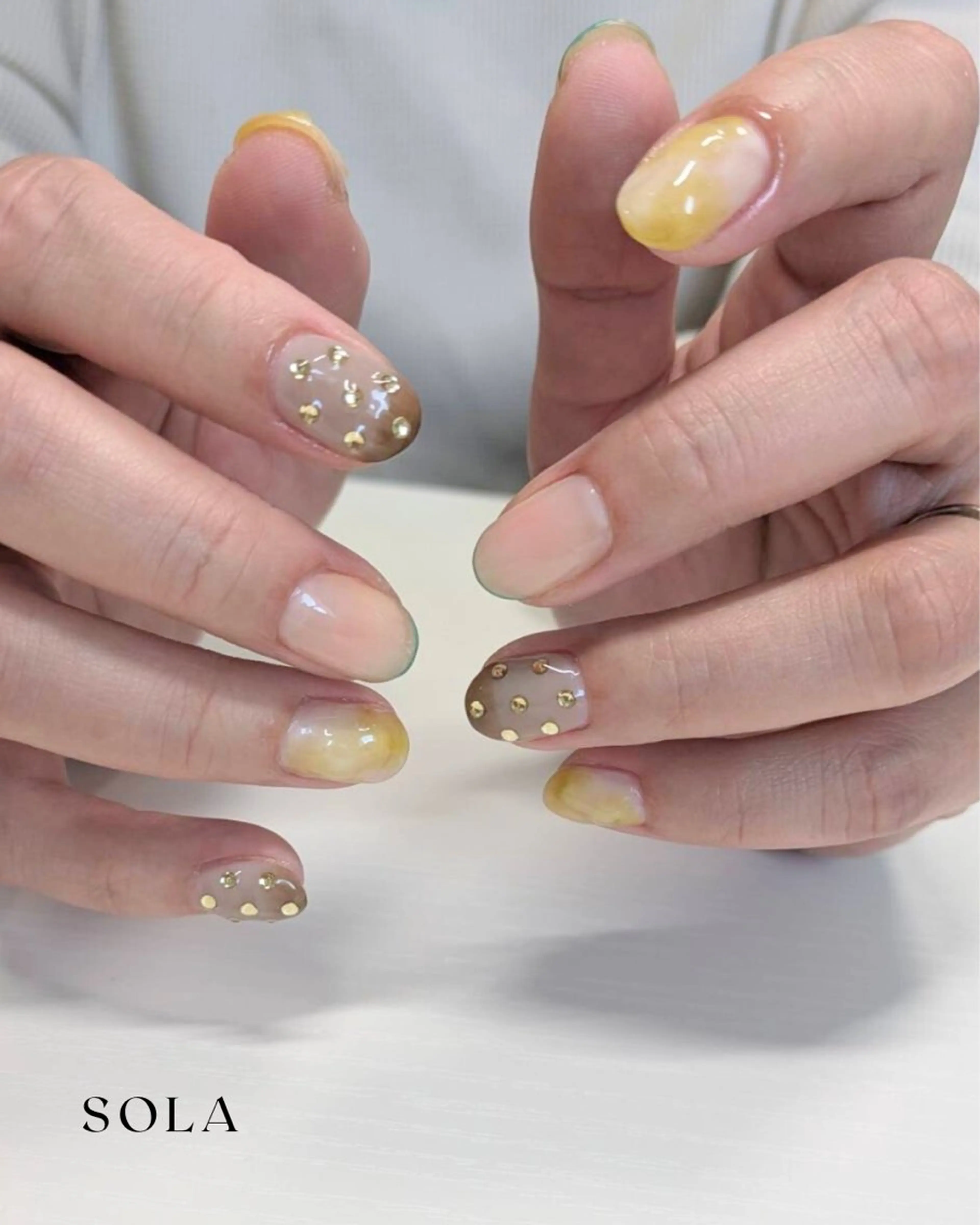 ネイル アートネイル 持ち込み 春ネイル ハンドネイル ほそかわ さき-SOLAのネイルデザイン