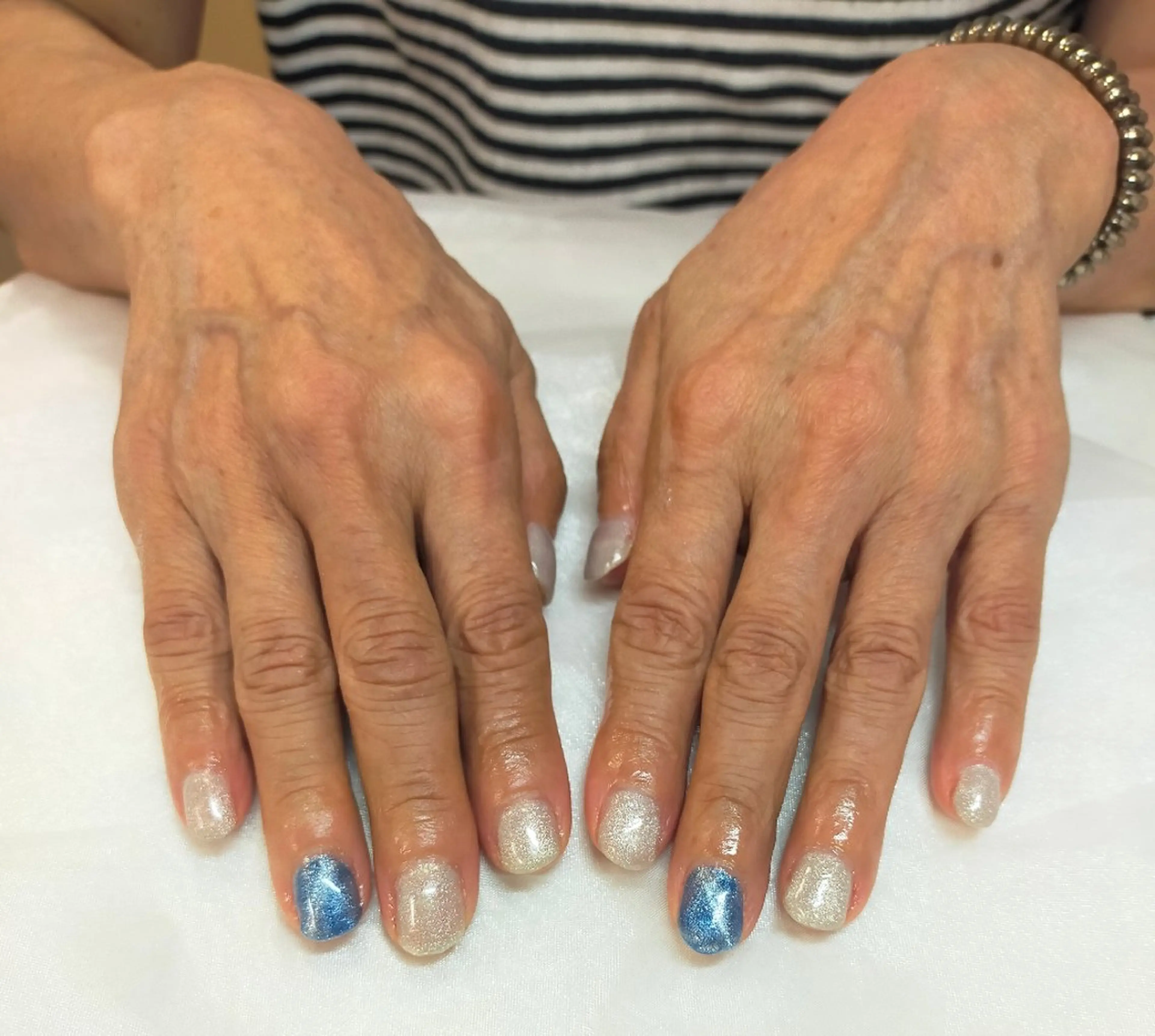 ネイル マグネットネイル ショートネイル 夏ネイル maruyasu. yのネイルデザイン