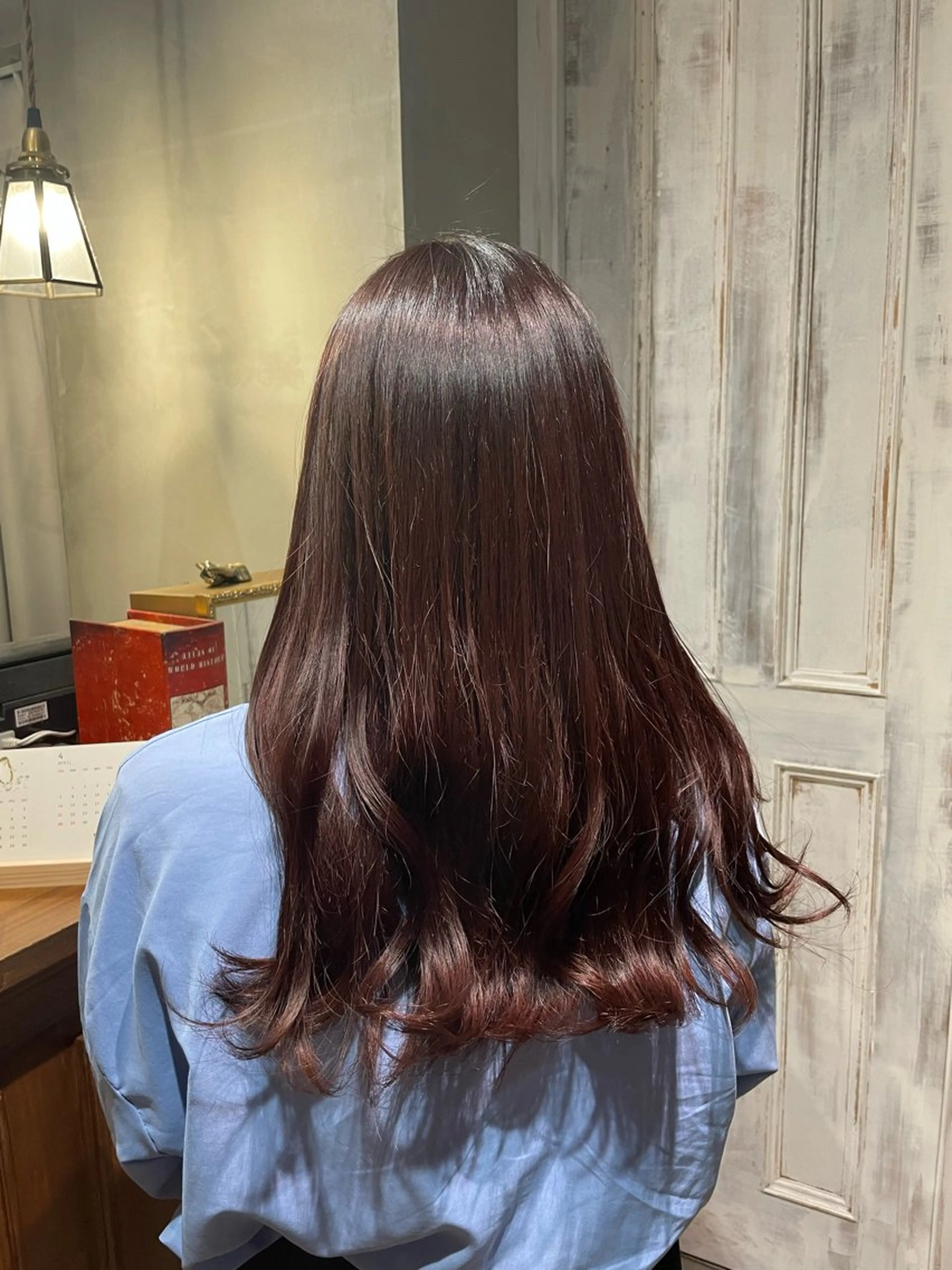 ロング カラー ブラウンカラー カシス saya 🧸 カット/縮毛矯正のヘアスタイル