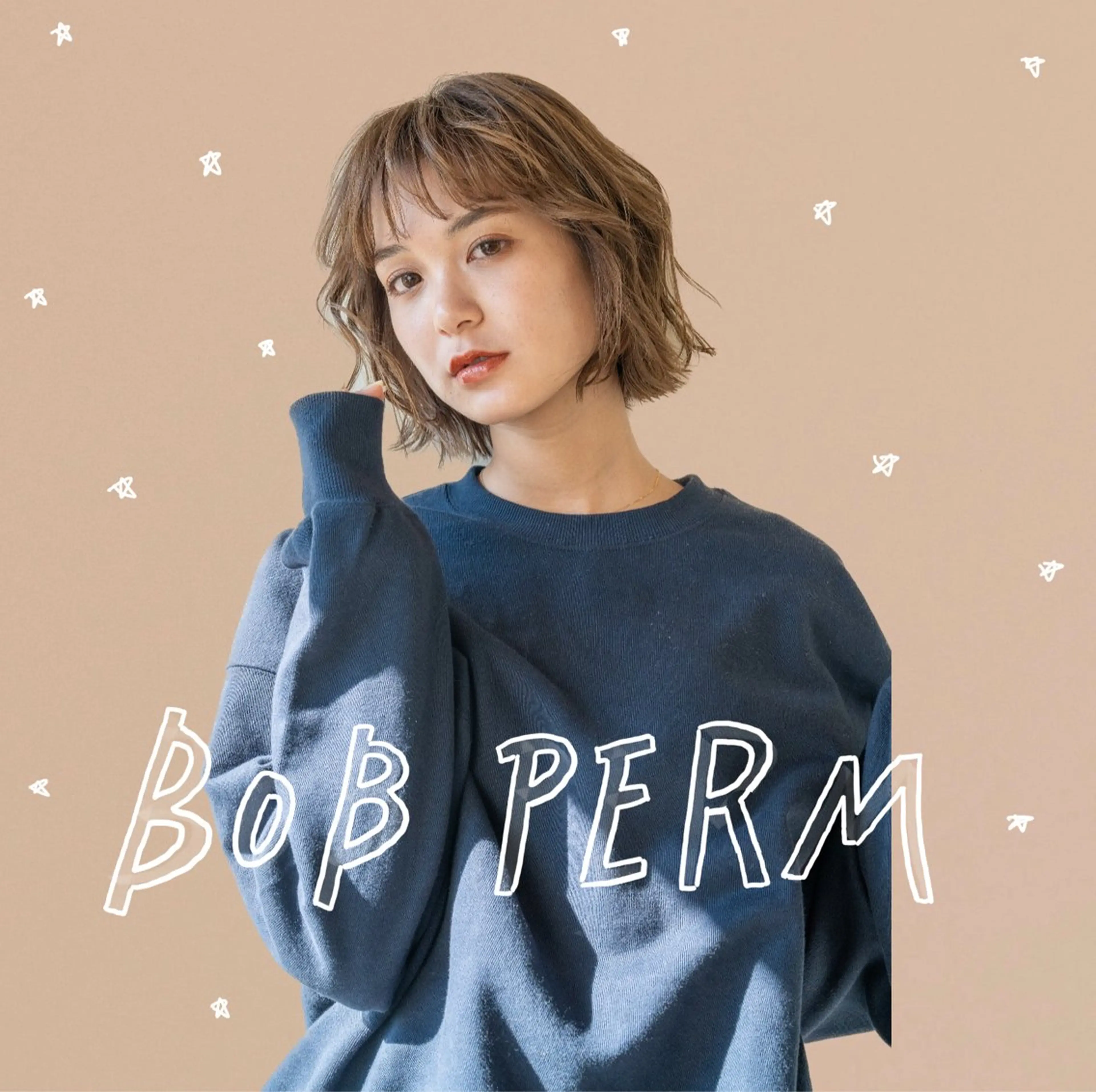 ショート カラー パーマ カット ヘアカラー パーマ benji仙台所属・KOKI/ ボブ/ パーマ/透明感カラーのヘアスタイル