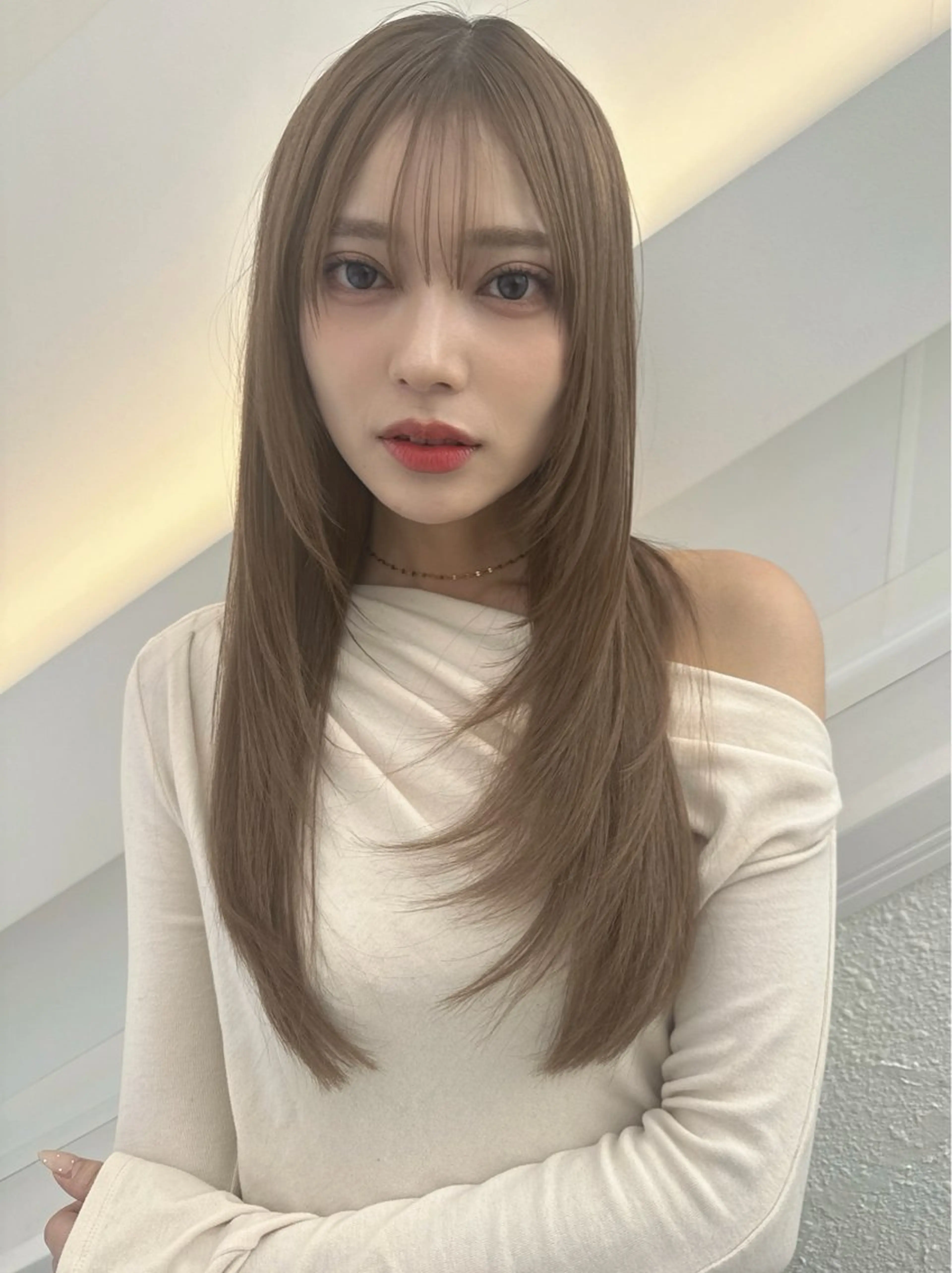 ロング カラー 透明感カラー グレージュ 顔まわりレイヤー レイヤーカット 小顔カット カット ヘアカラー トリートメント 💎透明感カラー特化 💎TAISEIのヘアスタイル