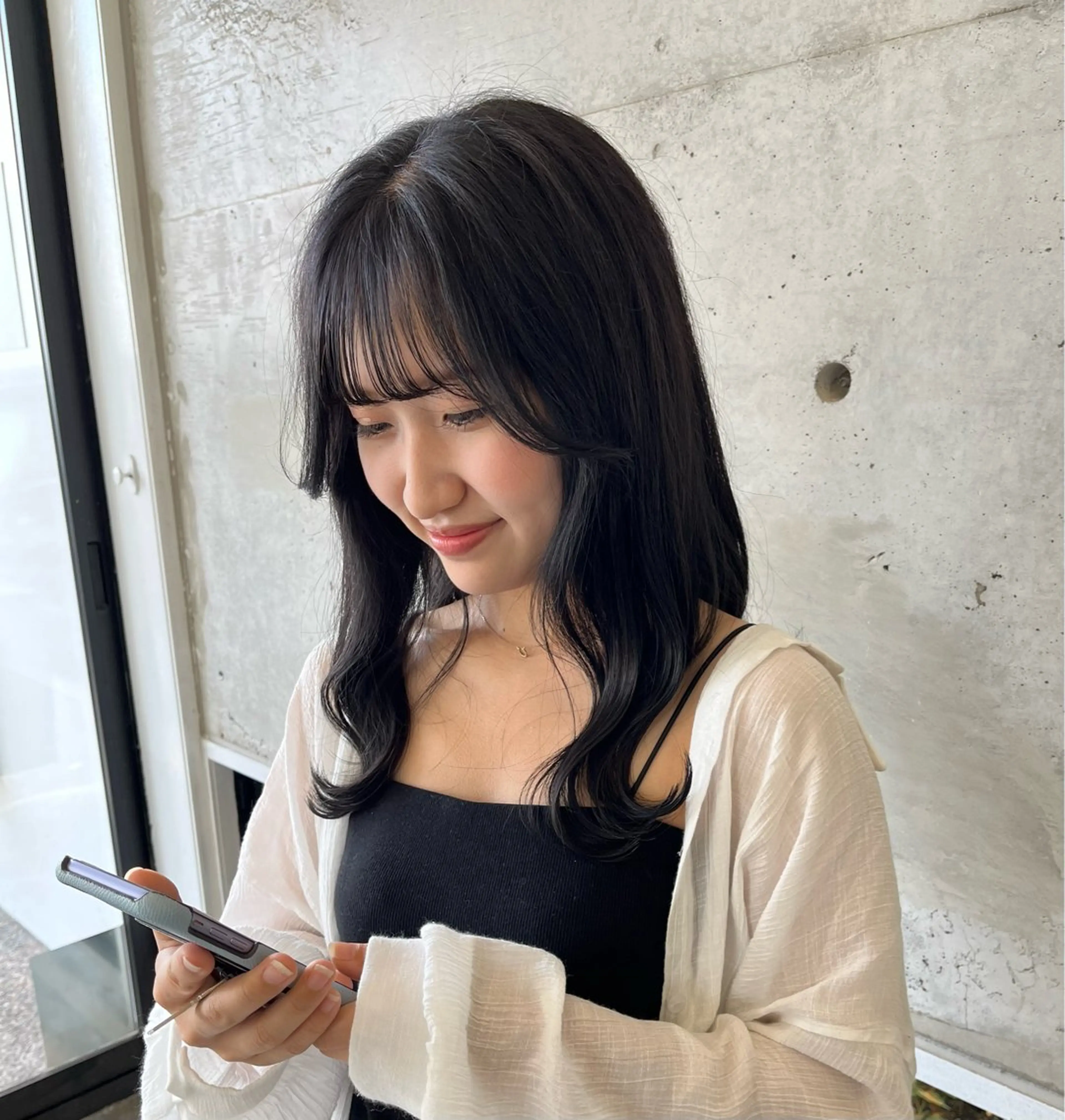 ロング カラー 黒髪 ブルーカラー ブルーブラック YUIMARL岡山店 YUNOKA🦋🫧のヘアスタイル