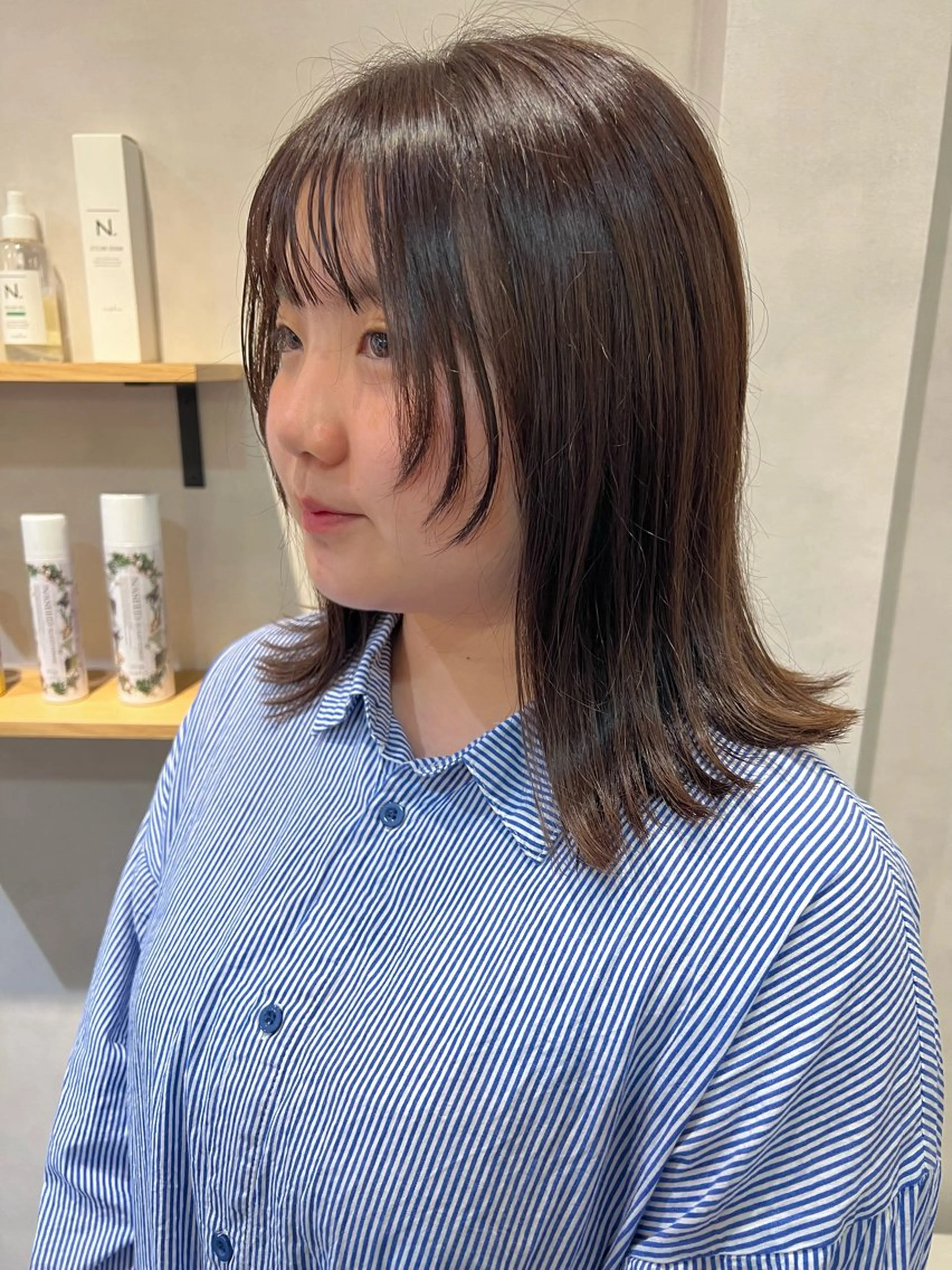 ミディアム カラー カット ヘアカラー トリートメント ヘッドスパ IVY joure Suzu.のヘアスタイル