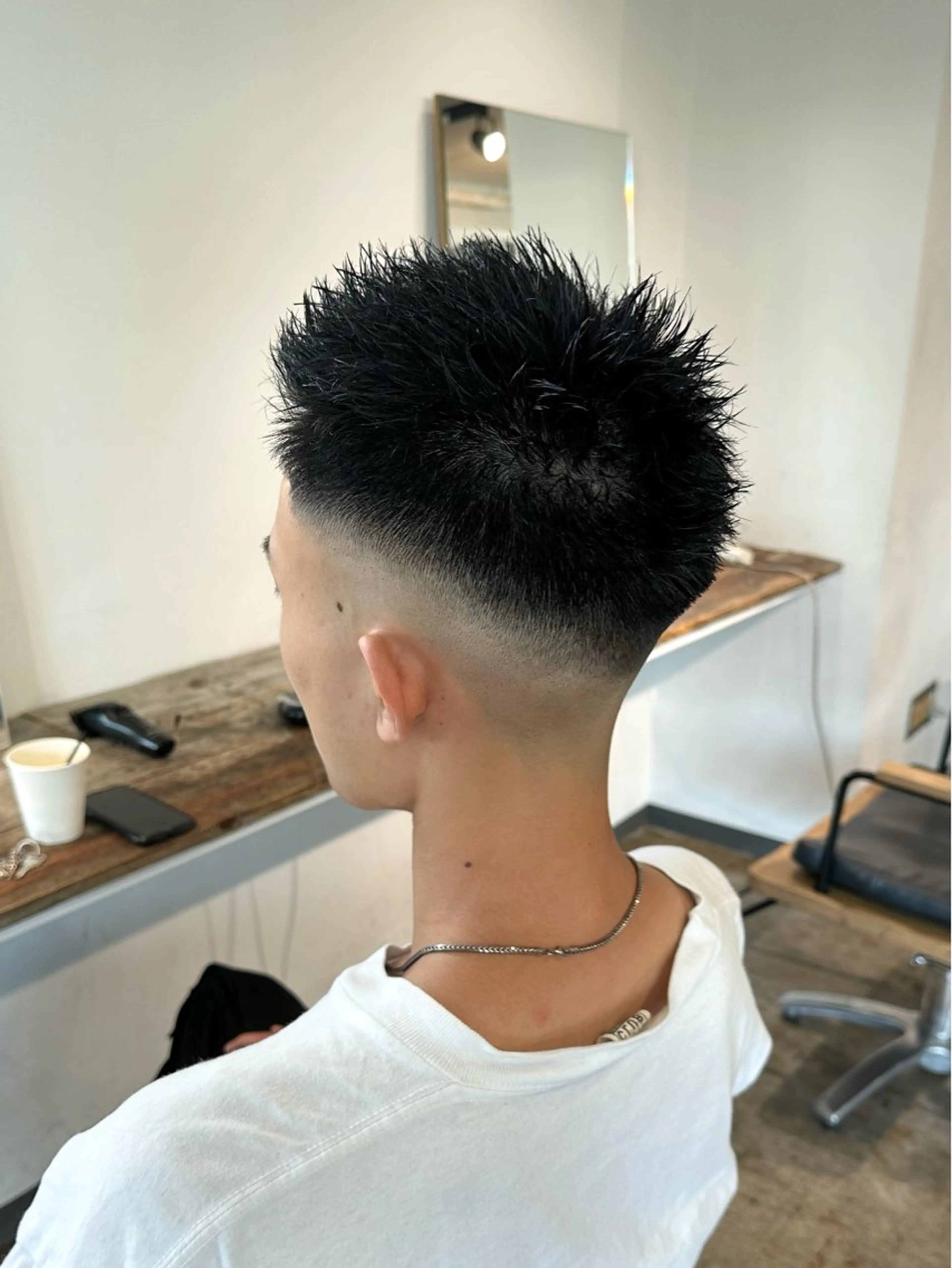 メンズ フェードカット メンズパーマ スパイキーショート 刈り上げ カット 骨格補正施術/メンズ 専門美容師/YUYAのヘアスタイル