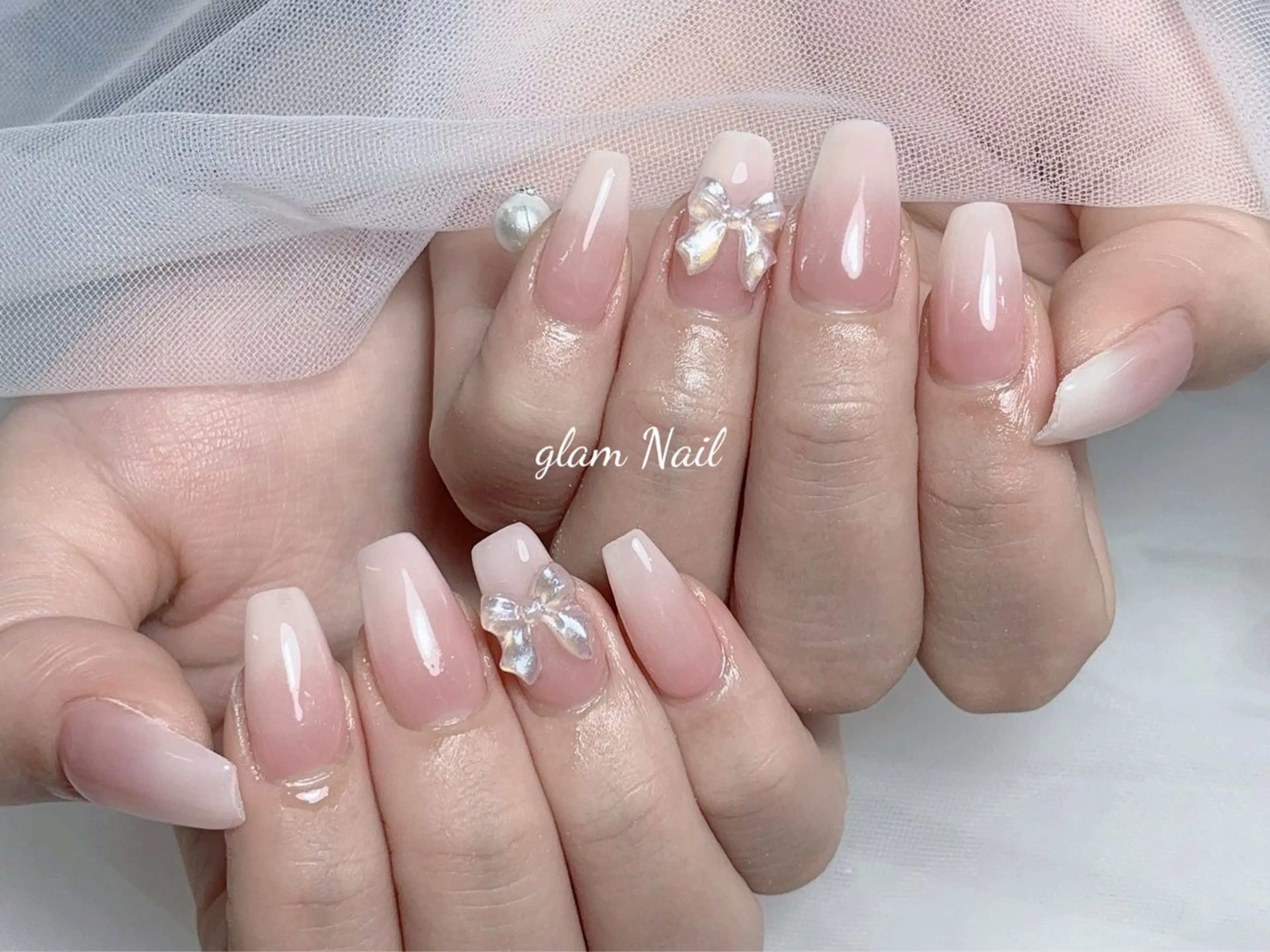 ネイル エツメ💅 長さだし🎀デザインのネイルデザイン