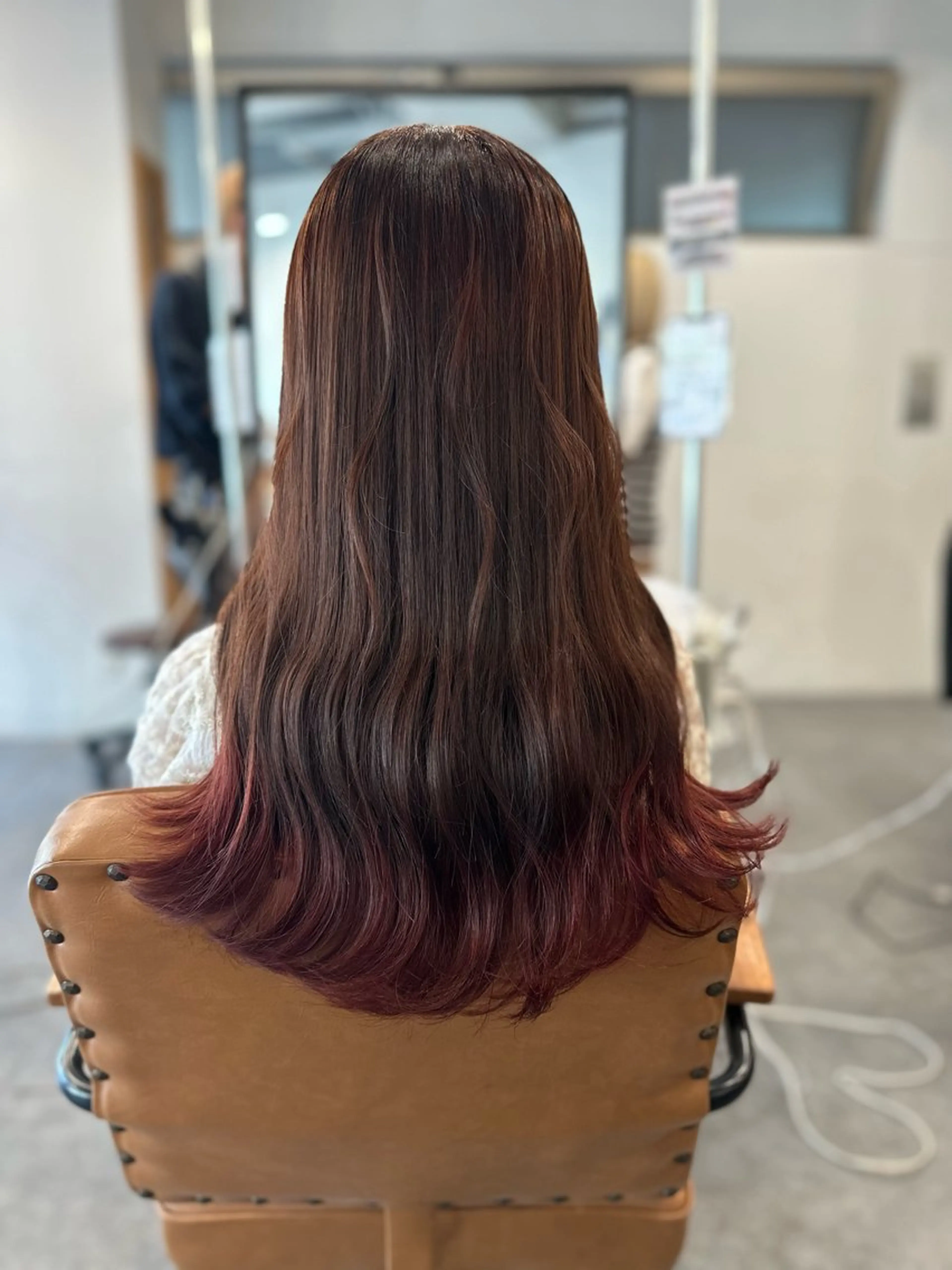 ロング カラー ブラウンカラー グラデーションカラー レッドカラー レッドブラウン ヘアカラー トリートメント 特殊カラー特化 ✂️SHIAN フジのヘアスタイル