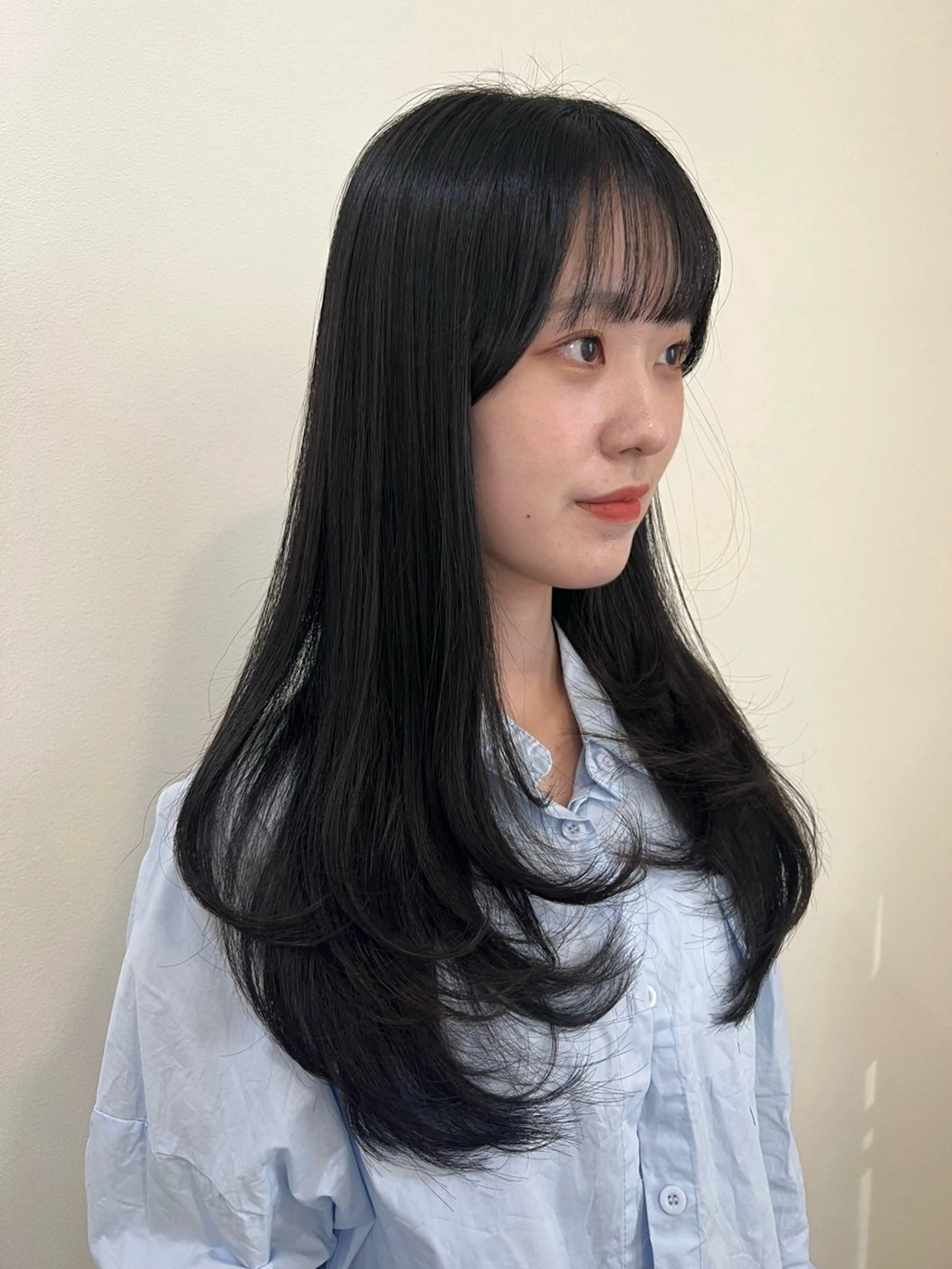 ロング 韓国風ヘア レイヤーカット 韓国🇰🇷髪質改善 Chisaki치사키のヘアスタイル