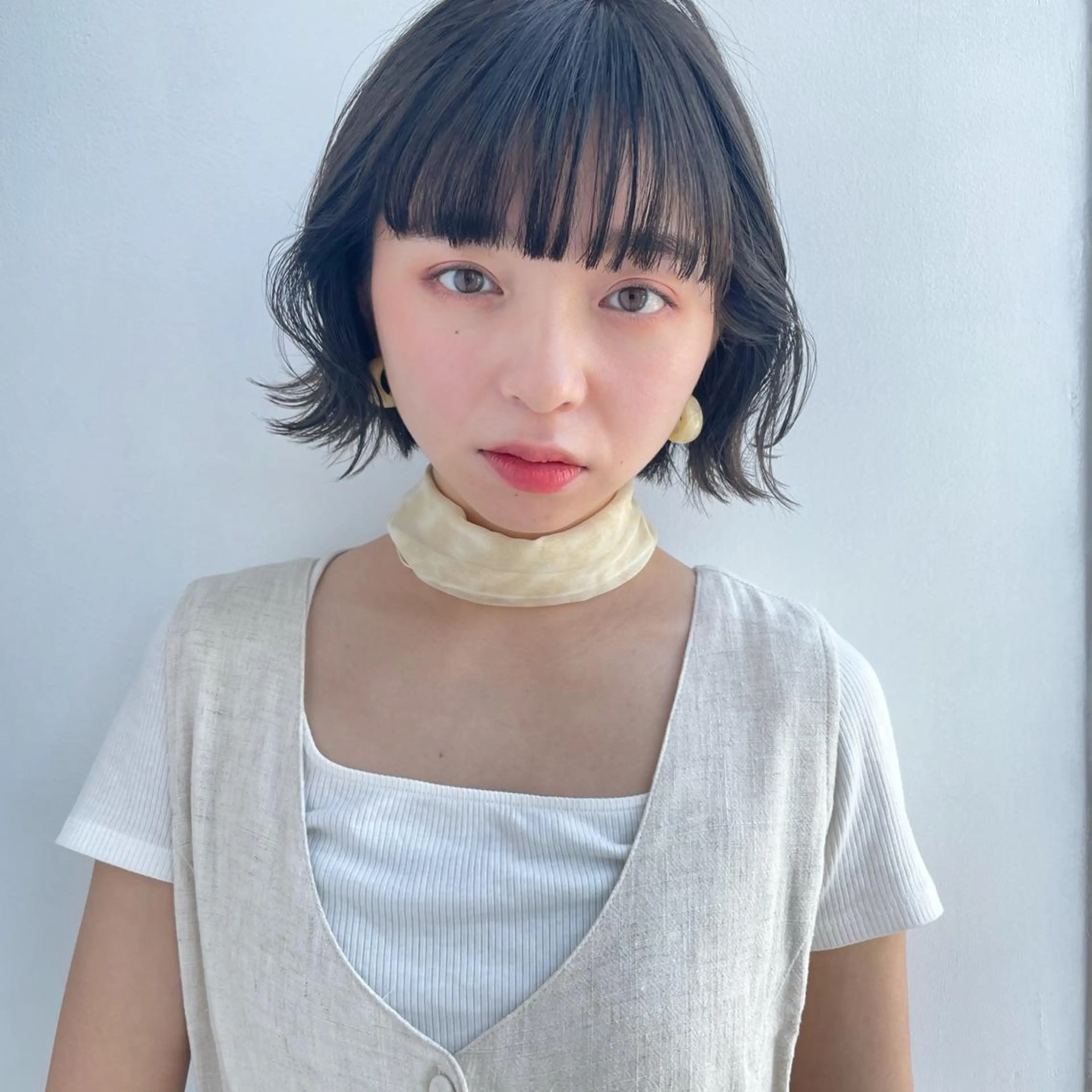 ミディアム カラー ヘアアレンジ 透明感カラー 【柔らか透明感✨/ 似合せ前髪】大石葉月のヘアスタイル