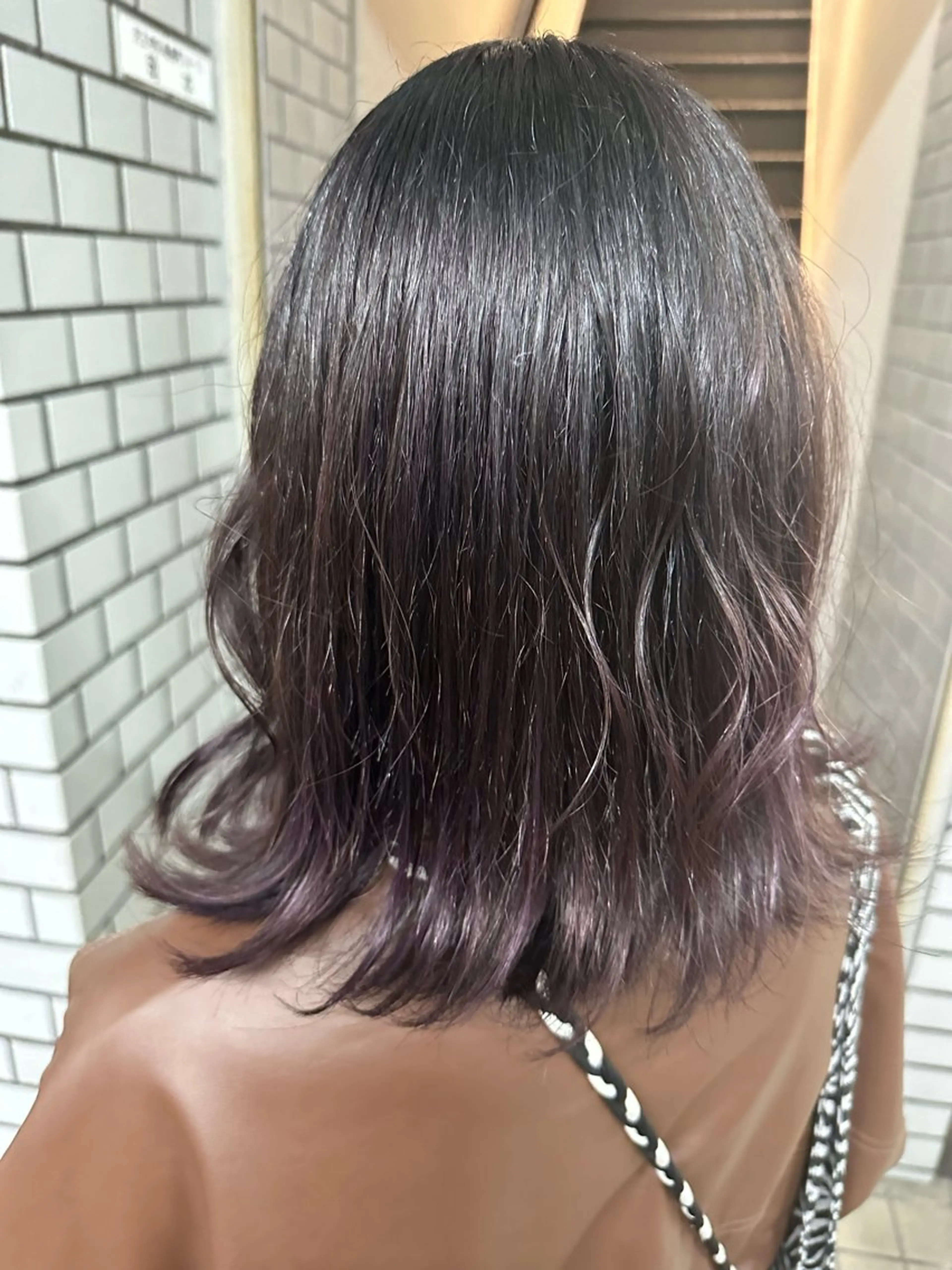 ミディアム カラー パーマ ならざきつぐみ /天王寺/ハイトーンのヘアスタイル