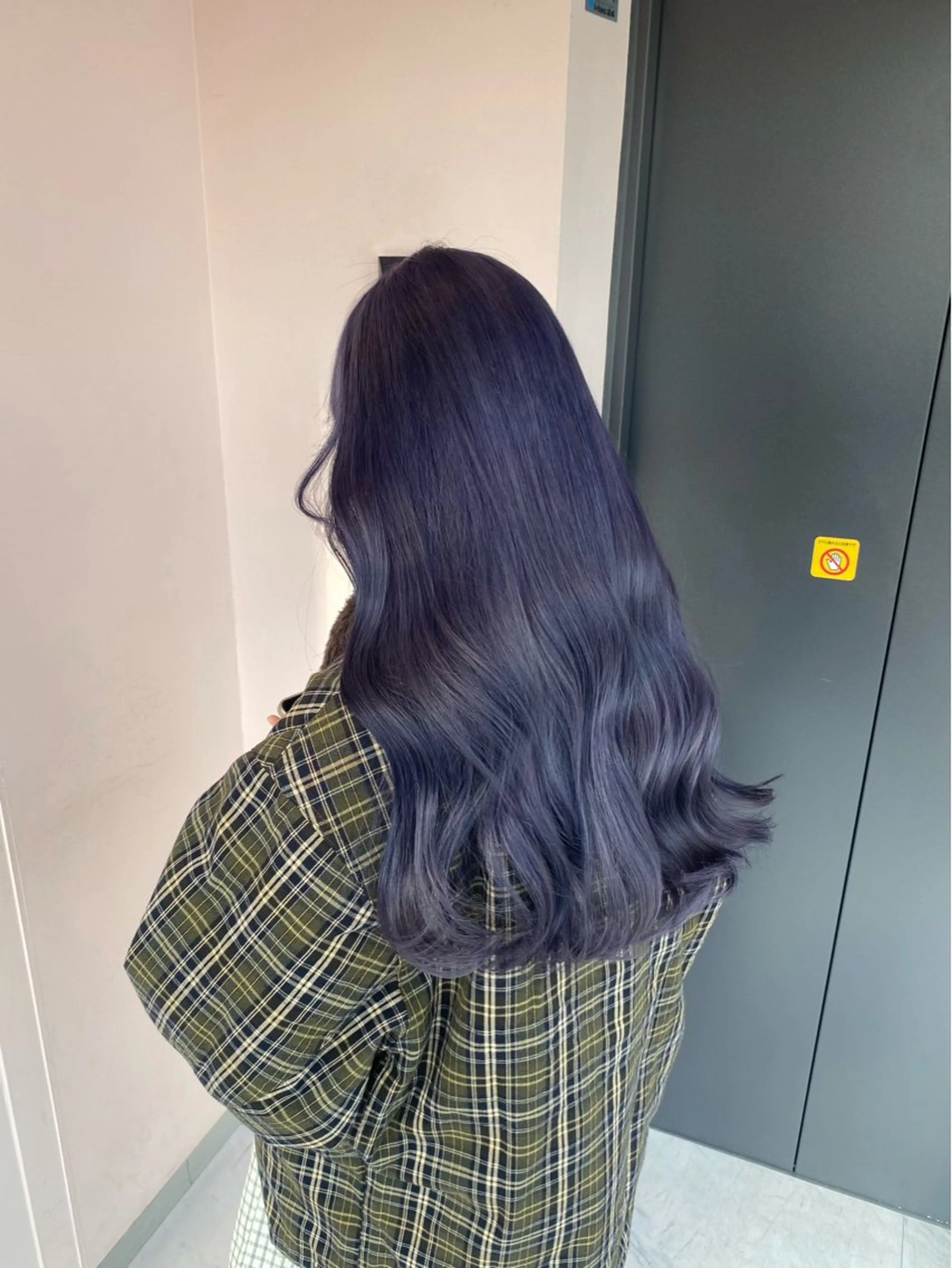 セミロング カラー ブリーチ ブルーカラー ブルーラベンダー ラベンダーカラー 楓🦋韓国系レイヤー / 透明感カラー🤍のヘアスタイル