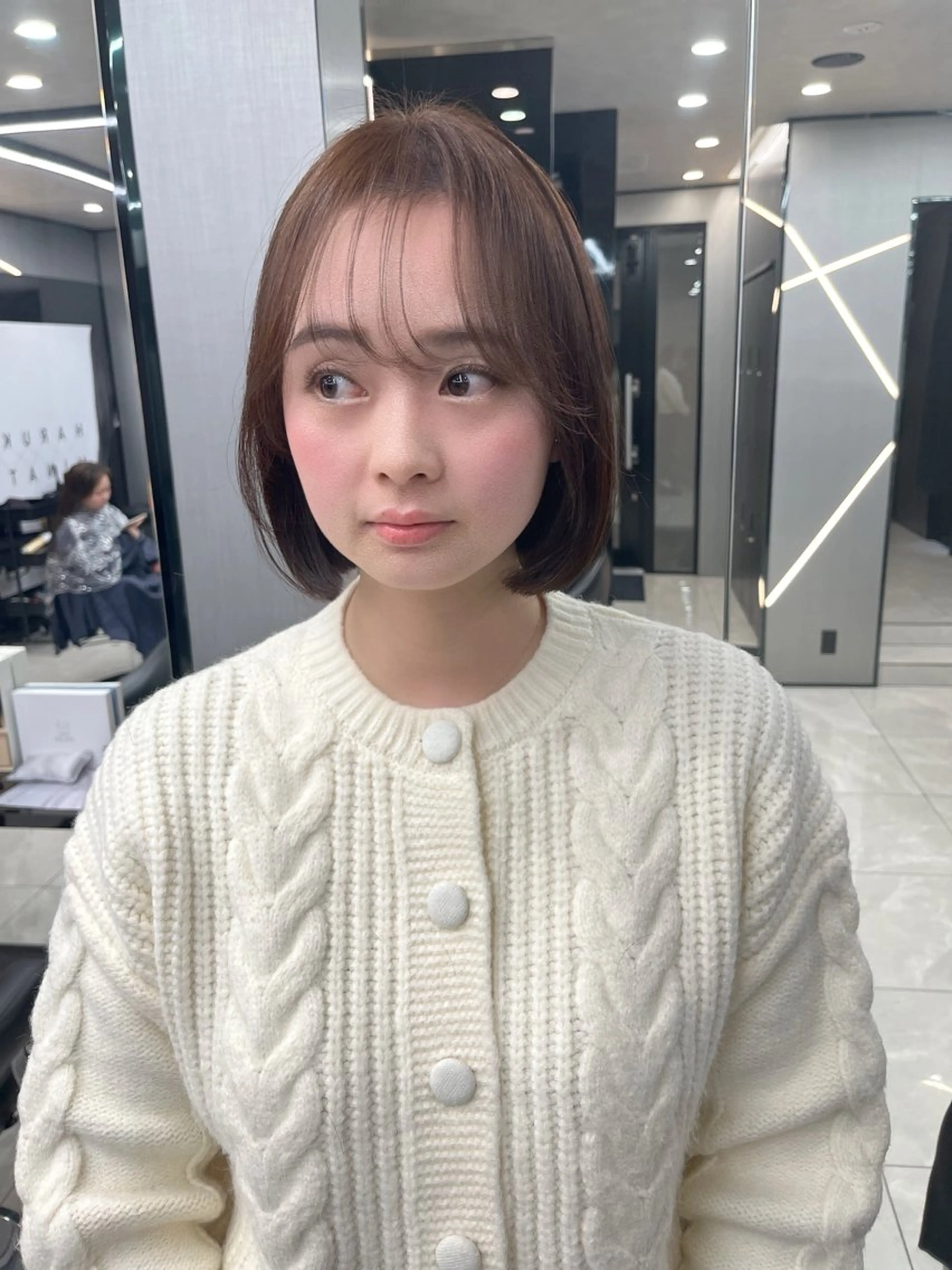 ミディアム カラー ボブ hair salon Ranun髪質改善のヘアスタイル