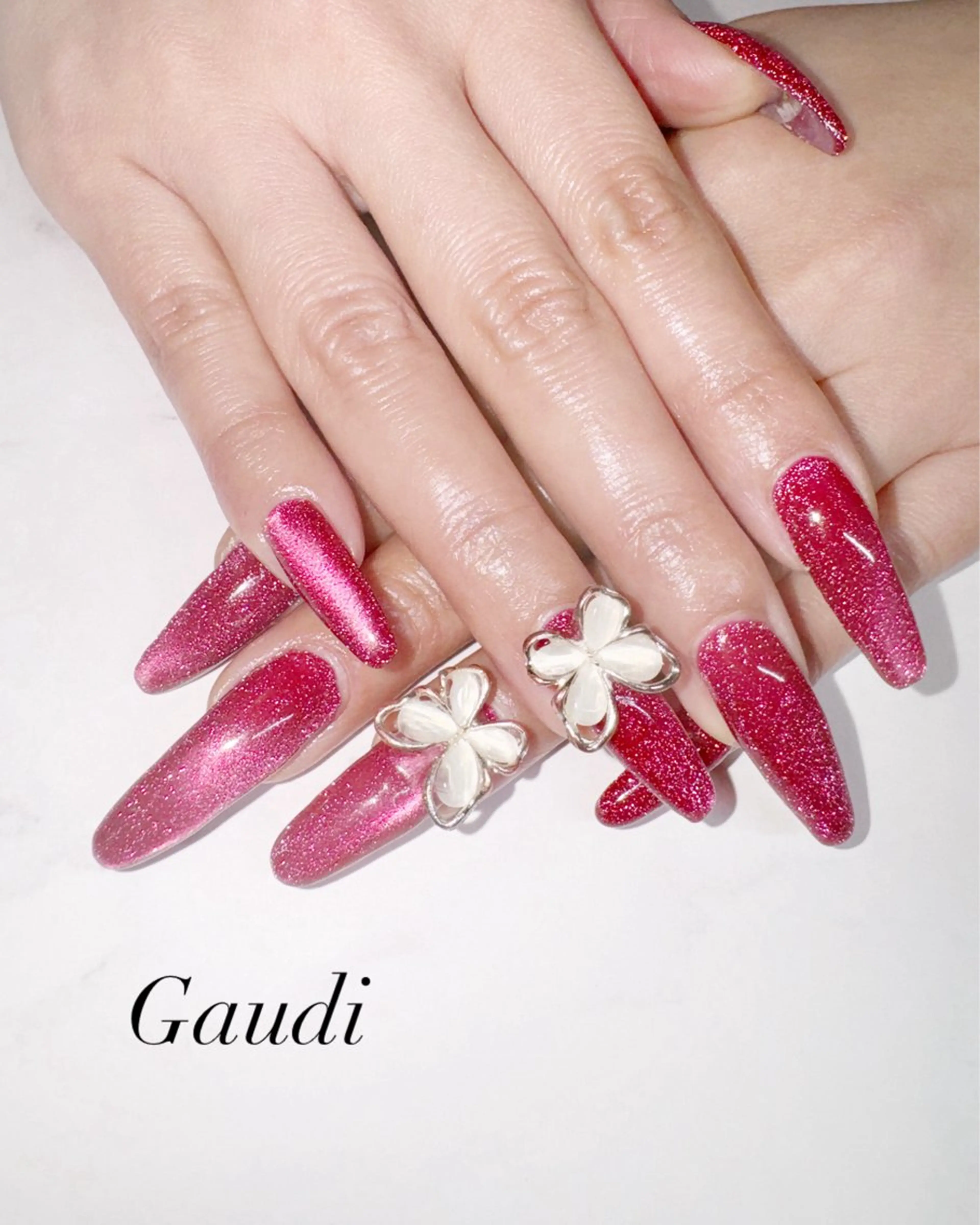 ネイル フラッシュネイル キラキラネイル マグネットネイル バレンタイン Gaudi.Nail Rinaのその他イメージ