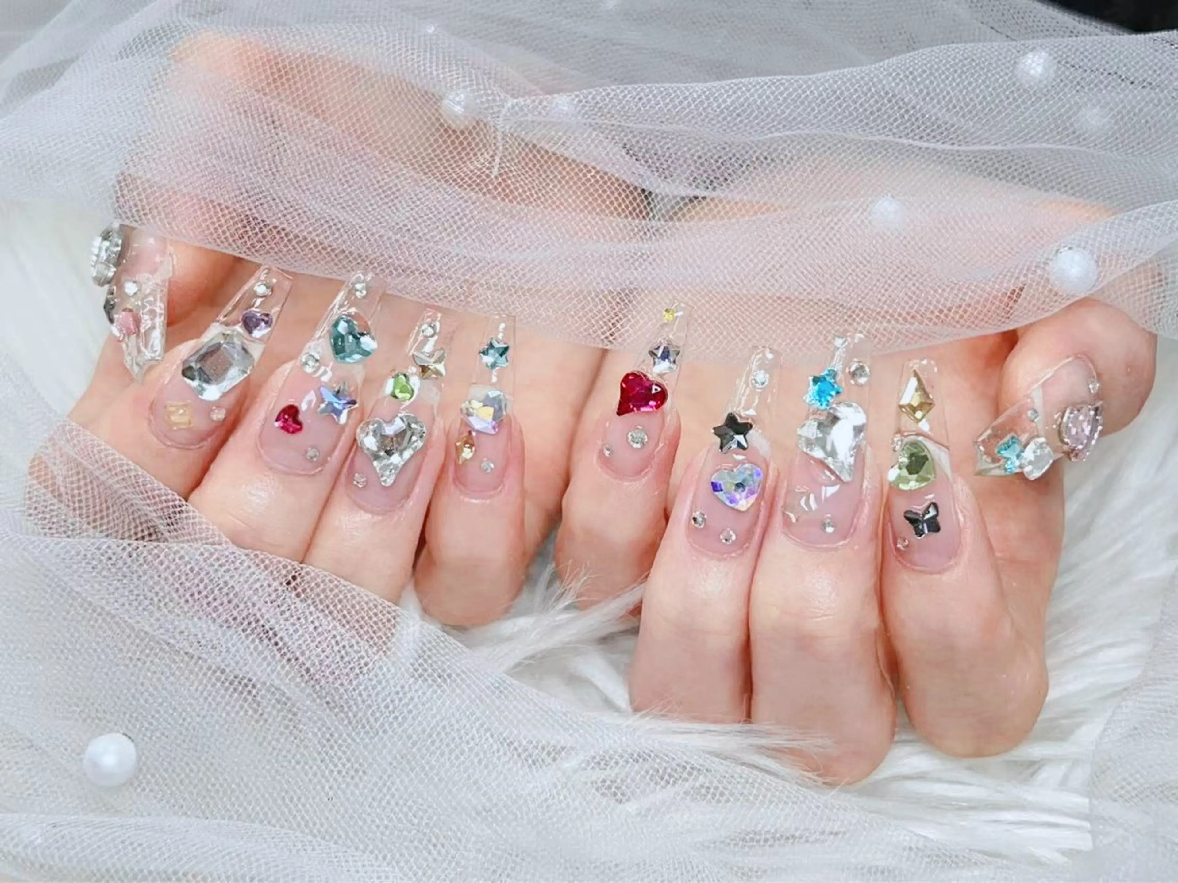 ✨お🉐【チップ長さ出し】90分時間内パーツ(¥500以内)スートン、シールやり放題 (アート、痛い除く)¥10200の写真