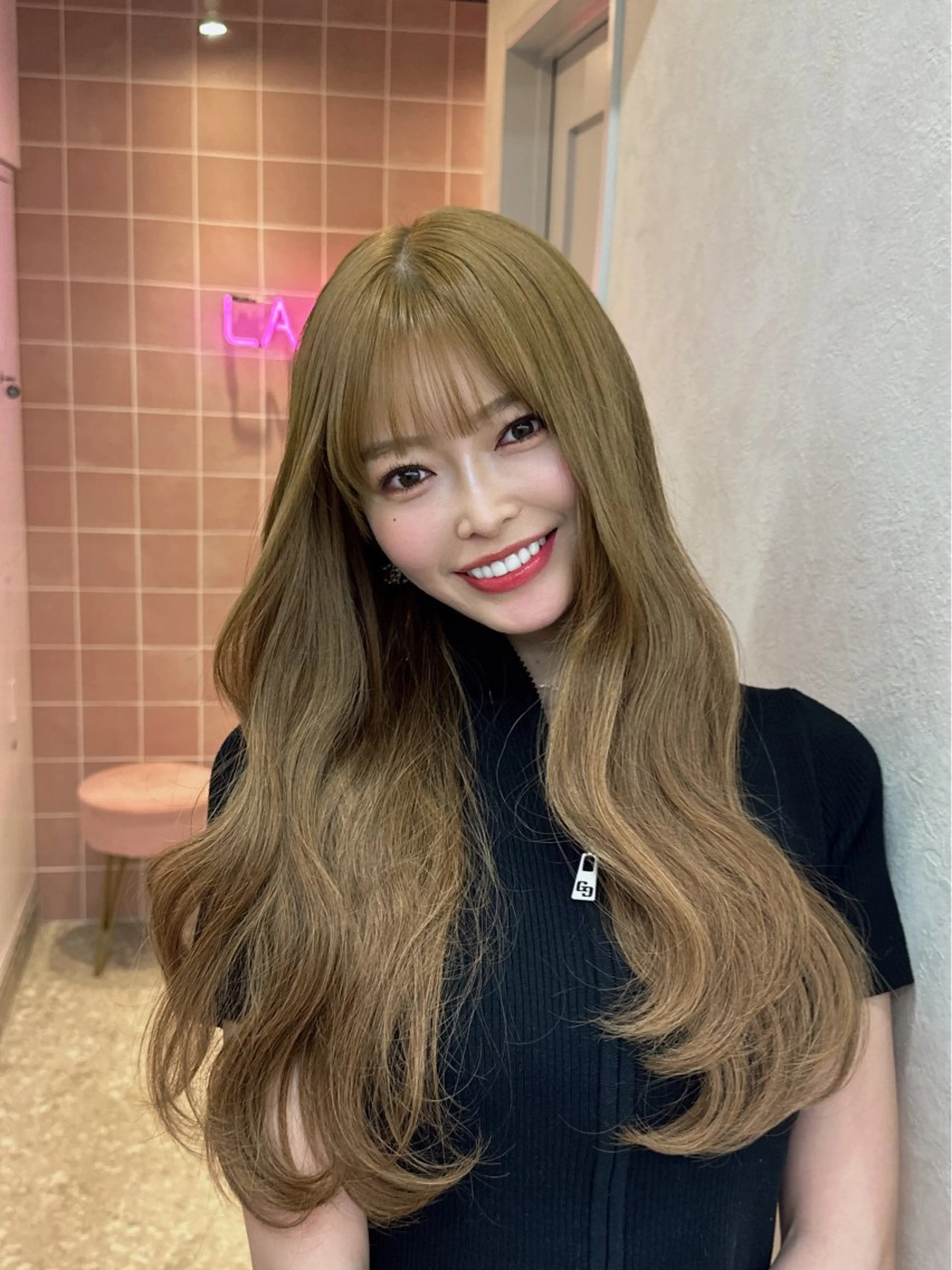 ロング カラー シールエクステ ブリーチ ダブルカラー イヤリングカラー インナーカラー ヘアカラー 新宿/韓国風レイヤー エクステ/YUTOのヘアスタイル