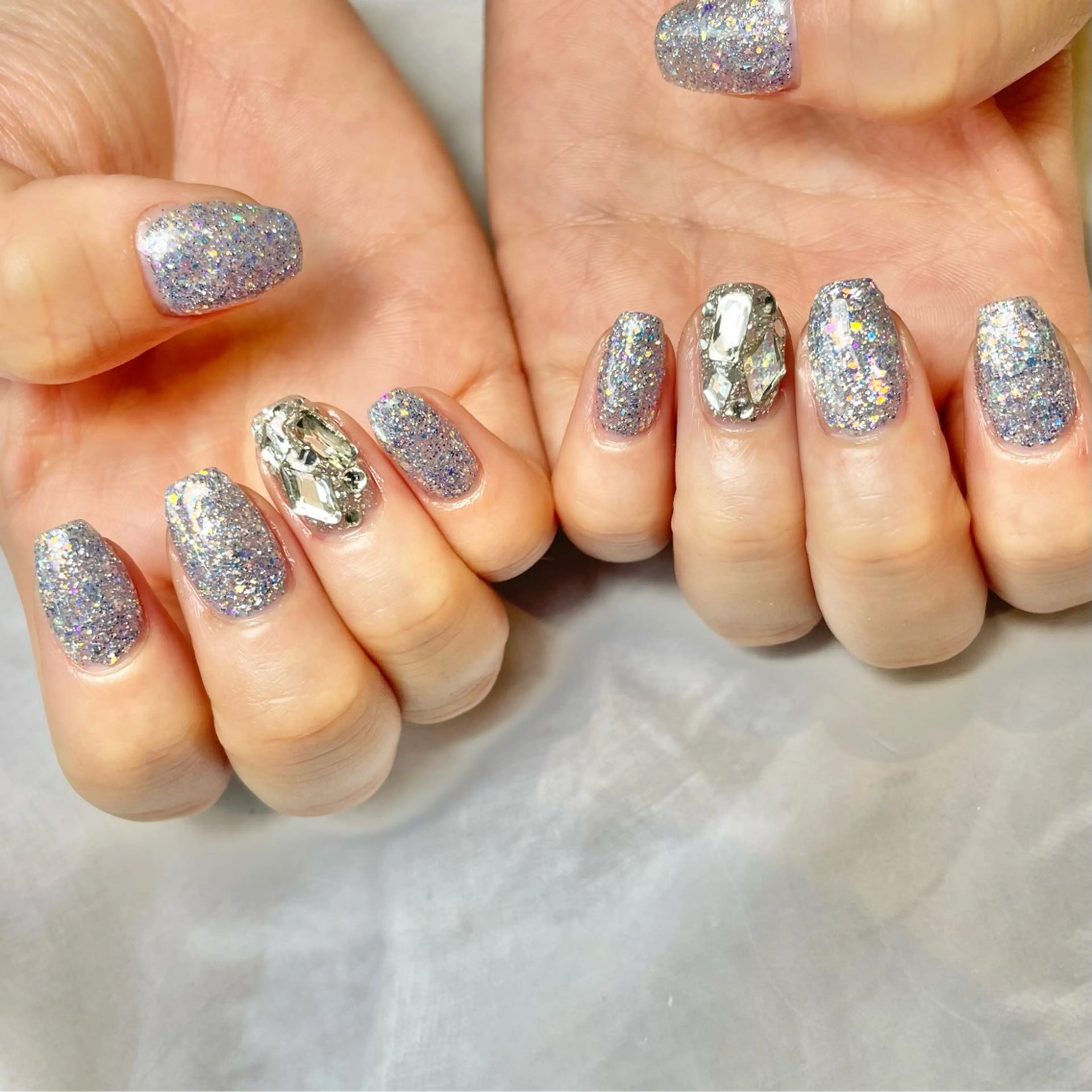 ネイル フラッシュネイル ラメ(グリッター) ワンカラーネイル ハンドネイル Reflection marikoのネイルデザイン