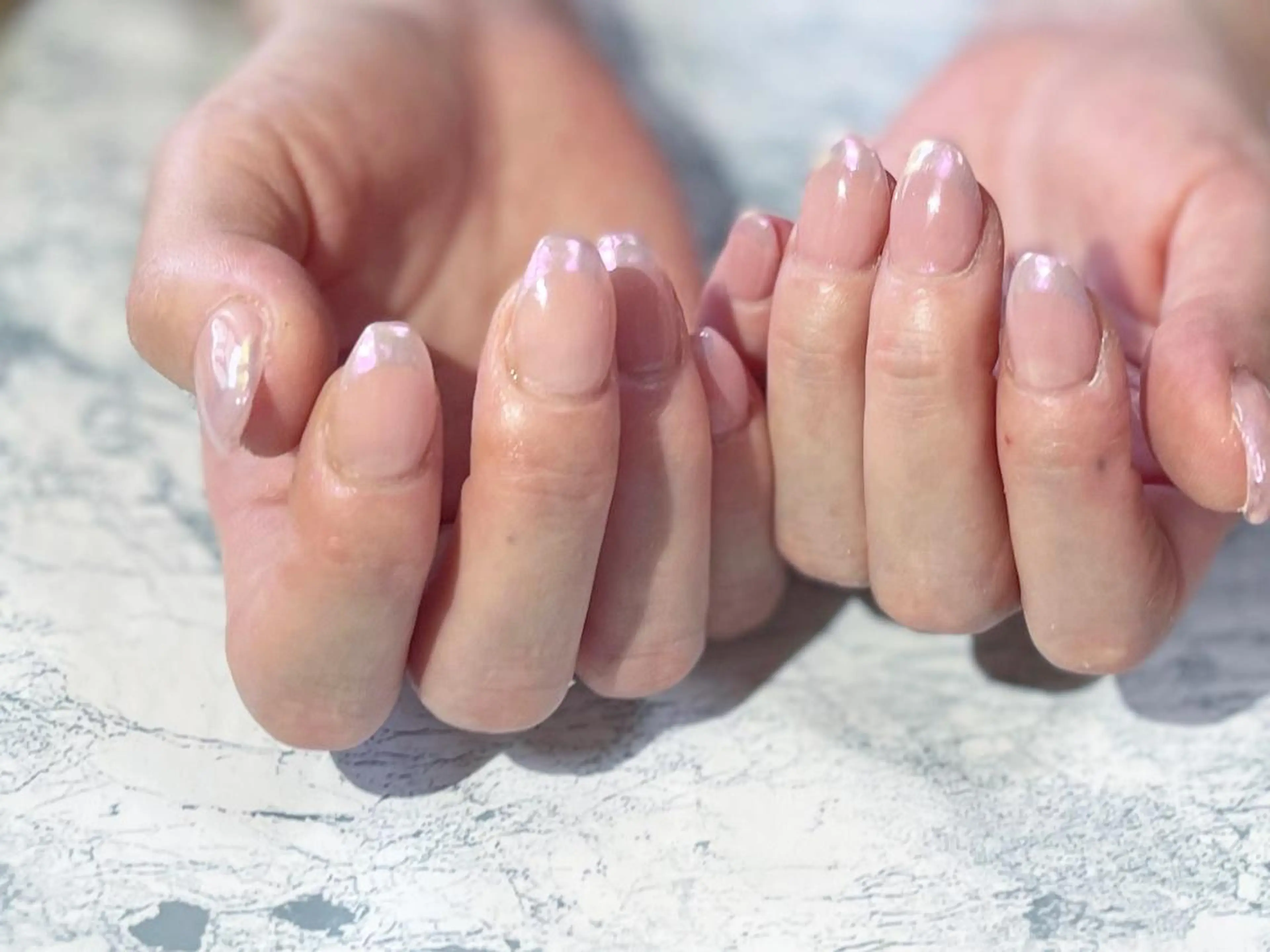 ネイル オーロラネイル フットネイル フレンチネイル ニュアンスネイル シンプルネイル ネイル フフラ所属・nail fufla ♡yamane♡のネイルデザイン