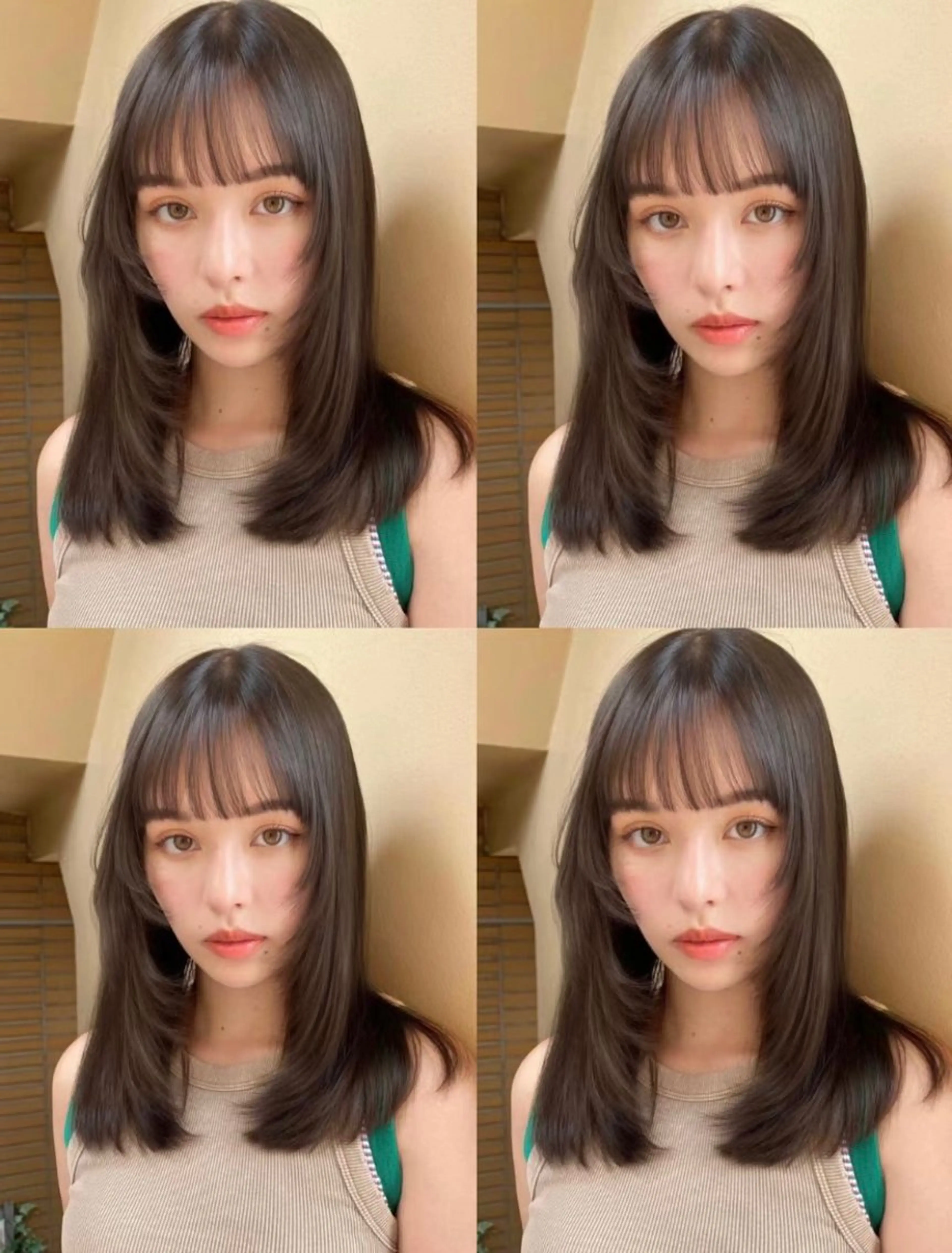 ミディアム カラー カット ヘアカラー トリートメント レイヤー/柔色 カラー/SAkiのヘアスタイル