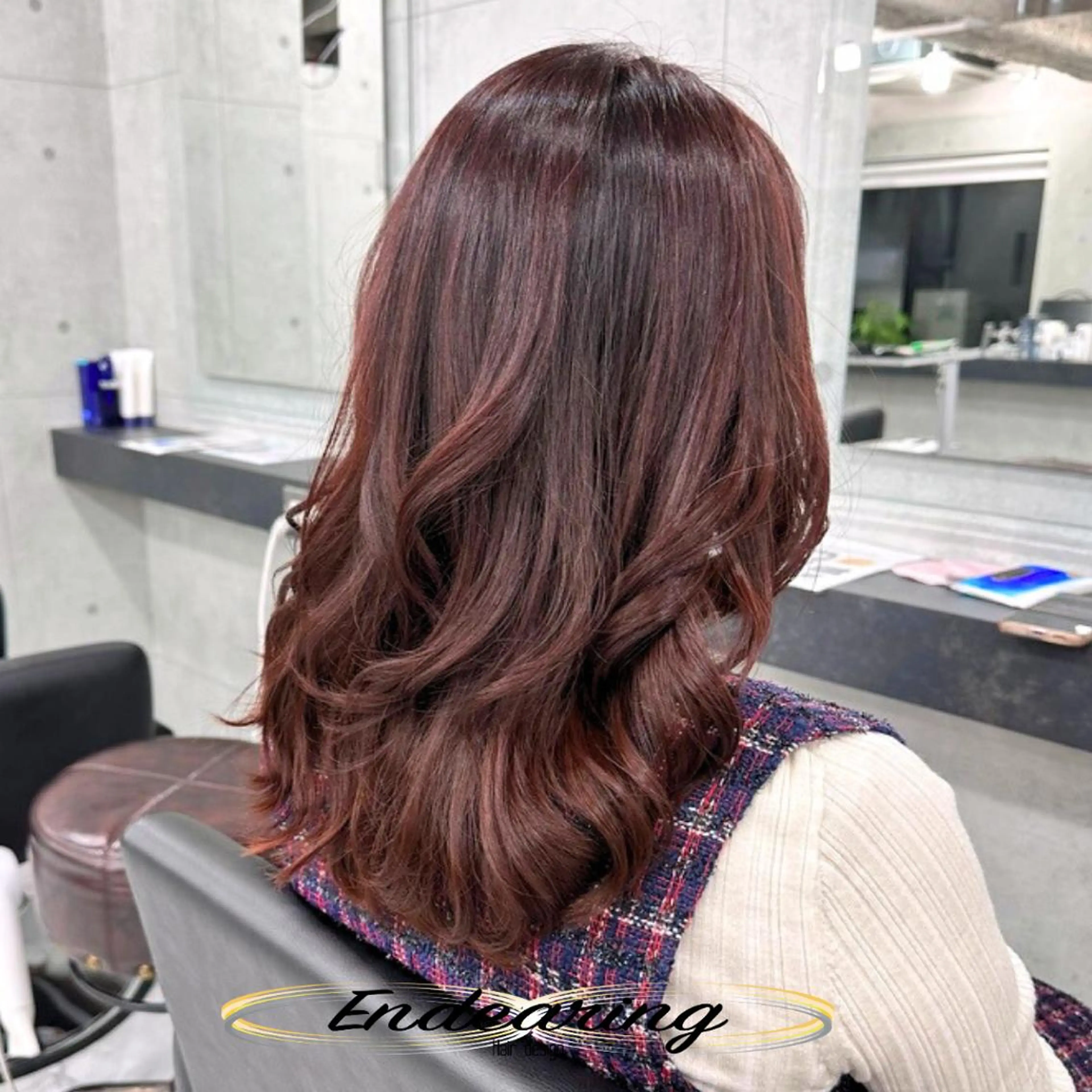 セミロング ピンクブラウン レイヤーカット ローレイヤー 似合わせカット カット ヘアカラー Endearing 銀座/レイヤーカットのヘアスタイル