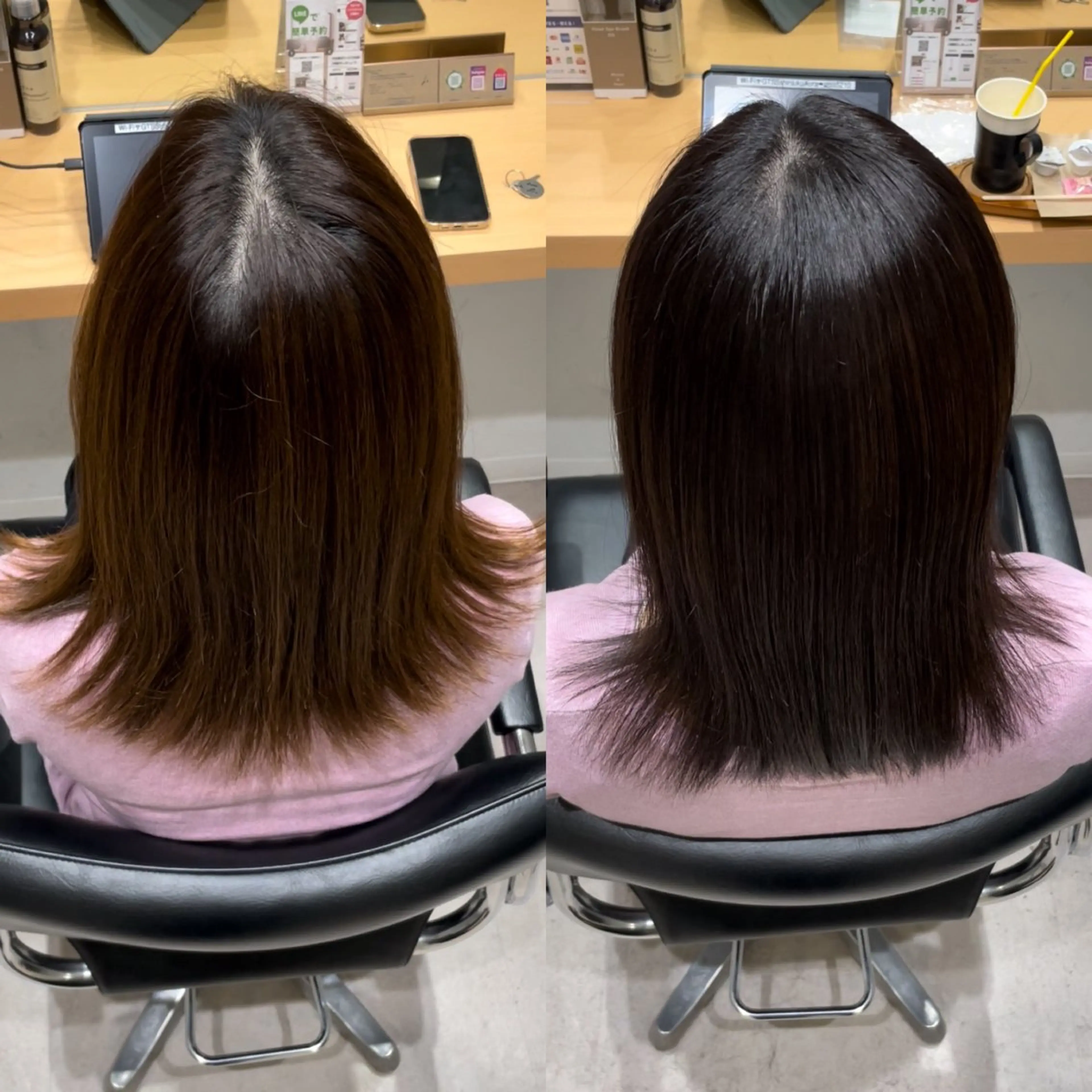 セミロング カラー アディクシーカラー 透明感カラー エドルカラー グレージュ トリートメント 髪質改善ヘアケア 艶髪特化/上田のヘアスタイル