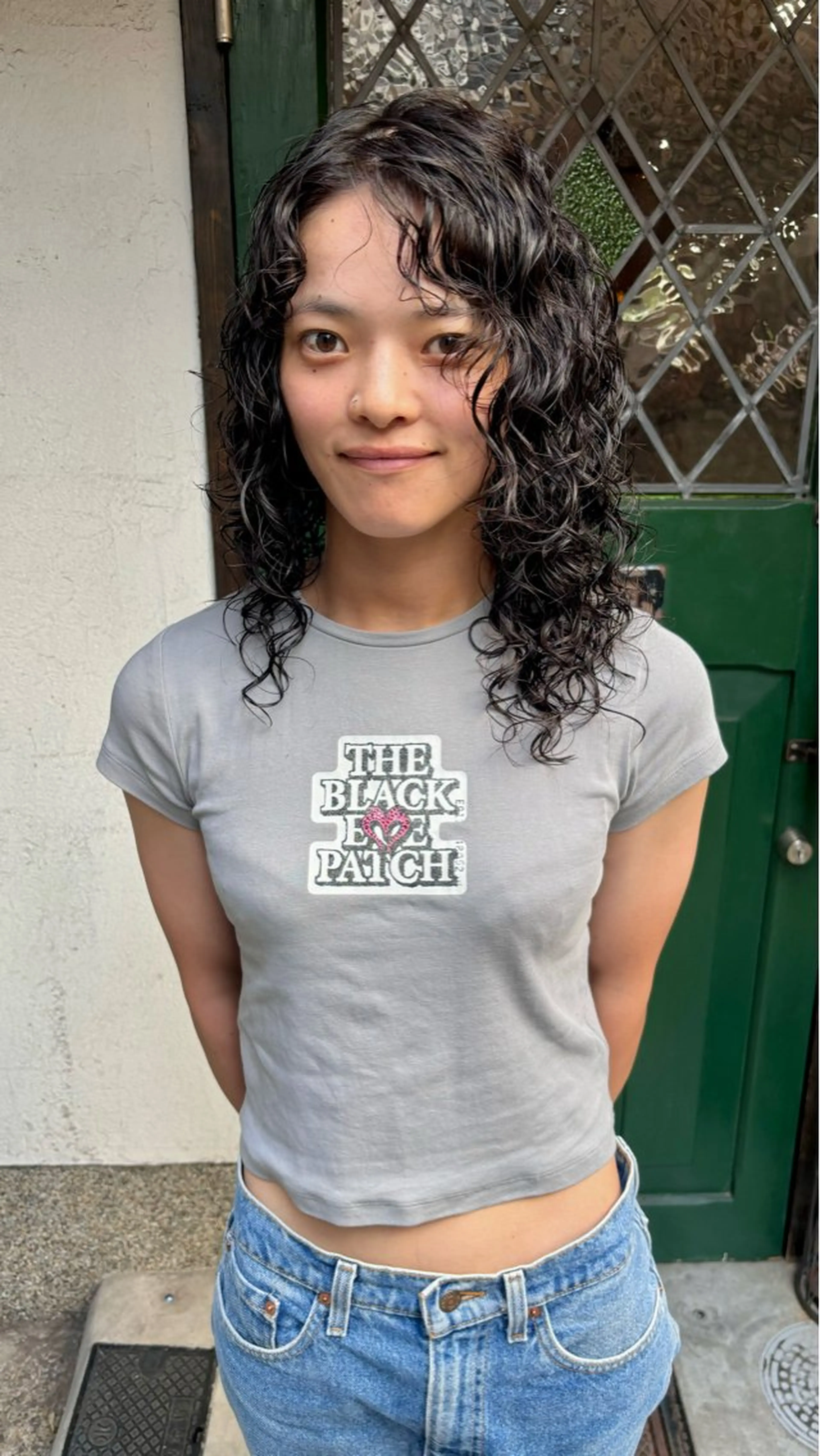 ミディアム パーマ パーマ 大石 朱純のヘアスタイル