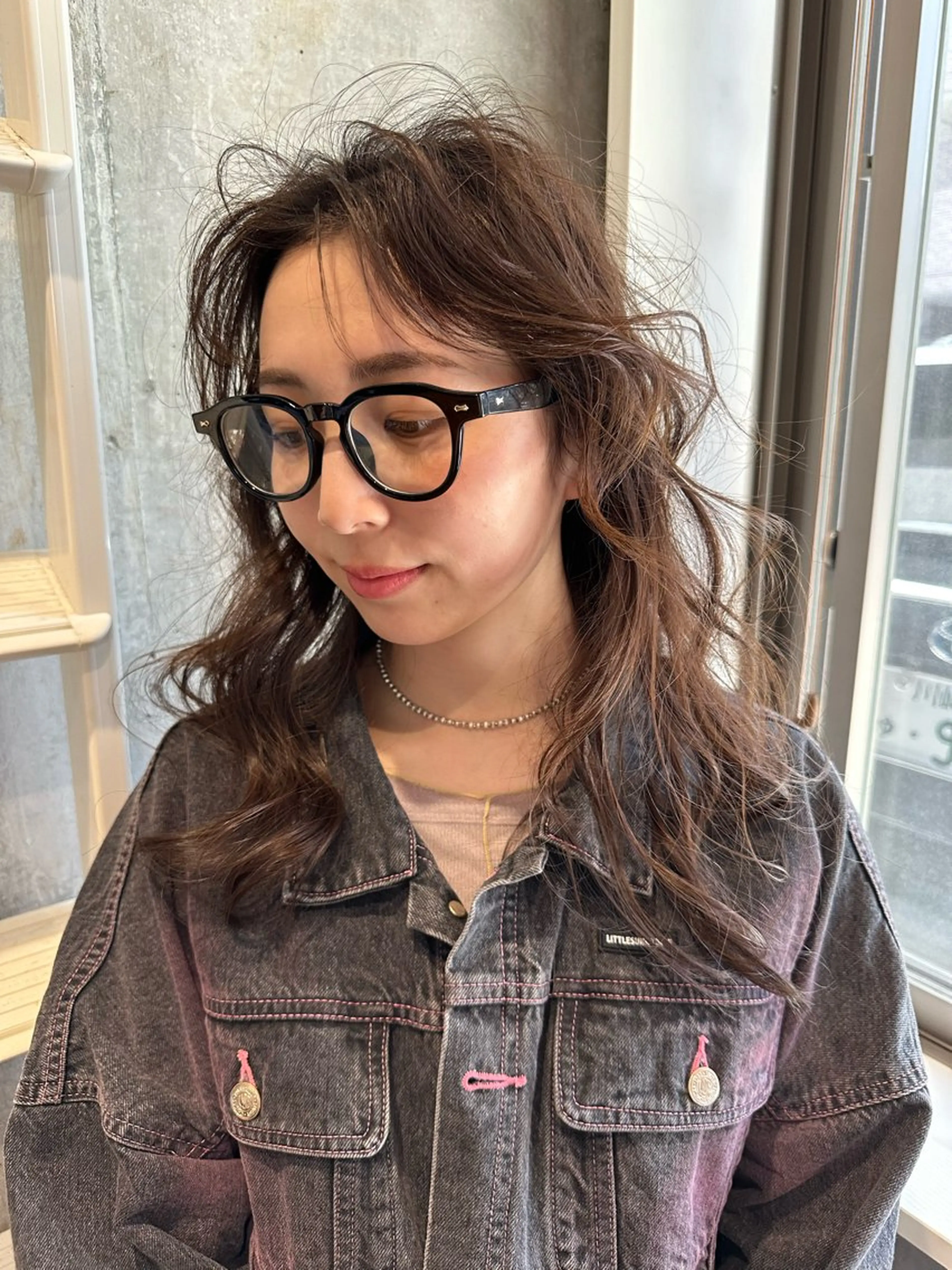 セミロング カラー パーマ 朝ラクパーマ 透明感カラー横山大樹のヘアスタイル