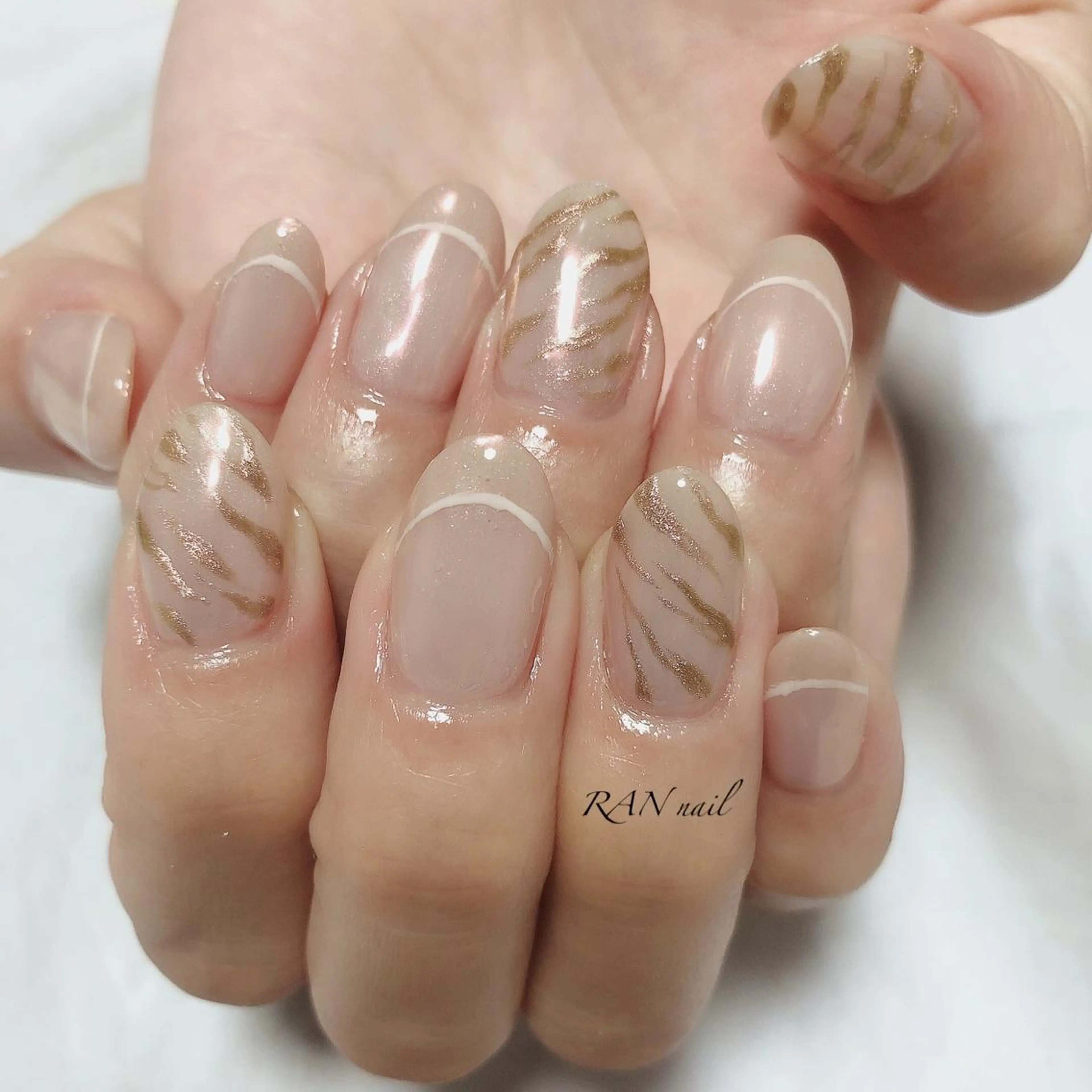 ネイル アニマル柄 オーロラネイル フットネイル フレンチネイル オフィスネイル ハンドネイル フットネイル RAN nail 〜ランネイル〜所属・RAN nailのネイルデザイン