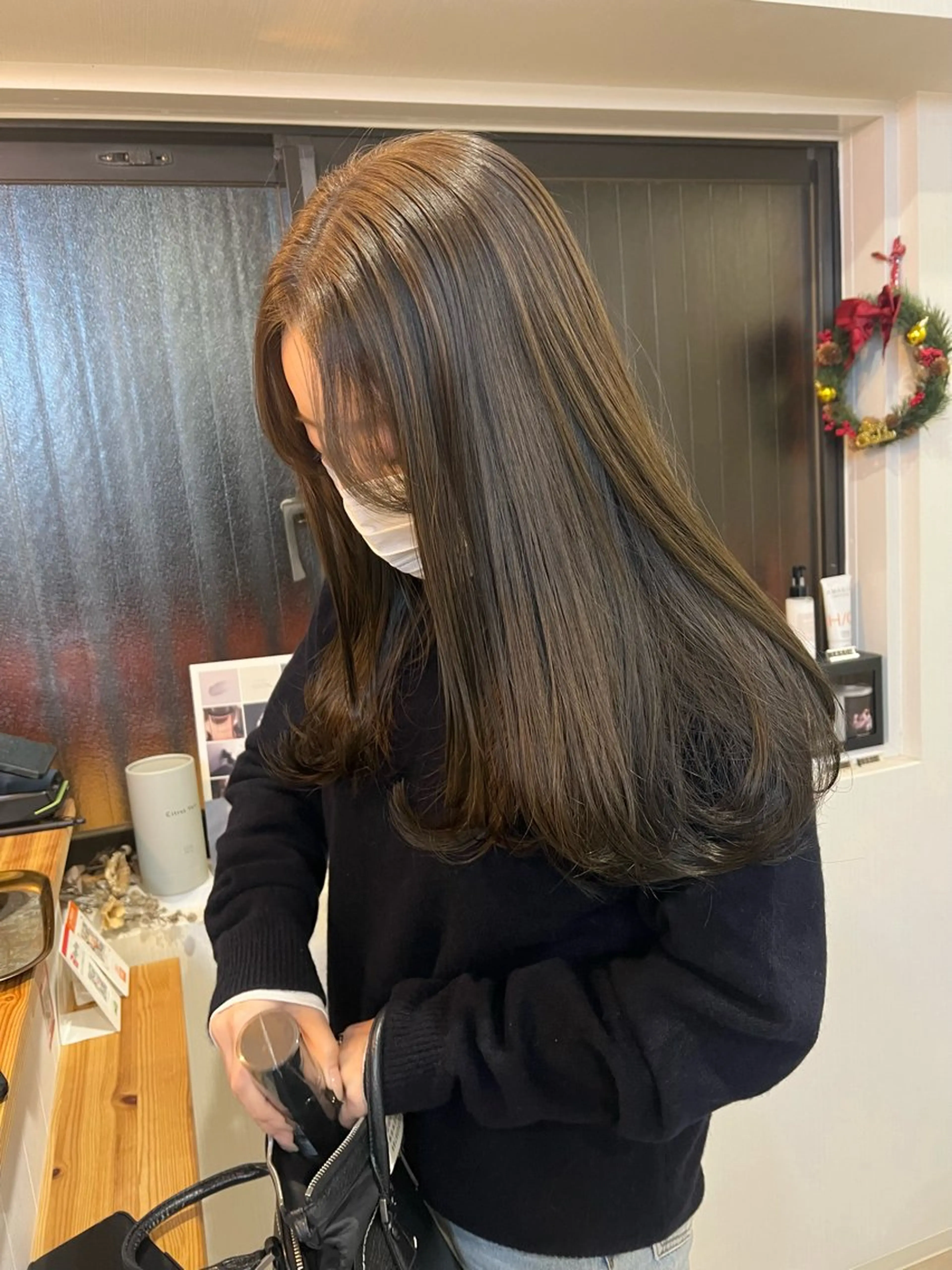 🍿🤍【人気no.1】カット＋髪質改善ケアカラー+ヤクジョトリートメント🫧(超音波アイロン付)の写真