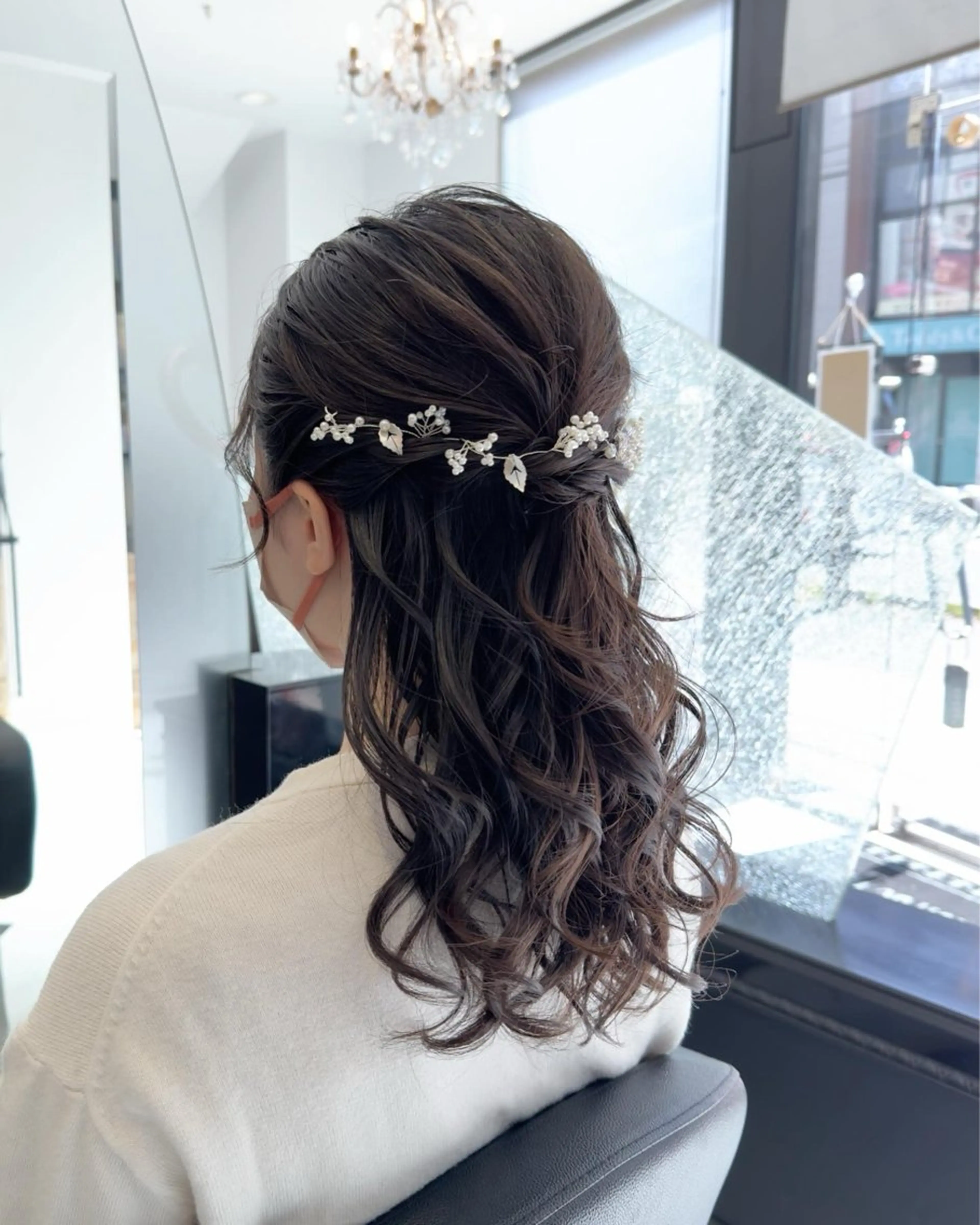 セミロング ヘアアレンジ ハーフアップ ヘアセット MURATA KOHEIのヘアスタイル