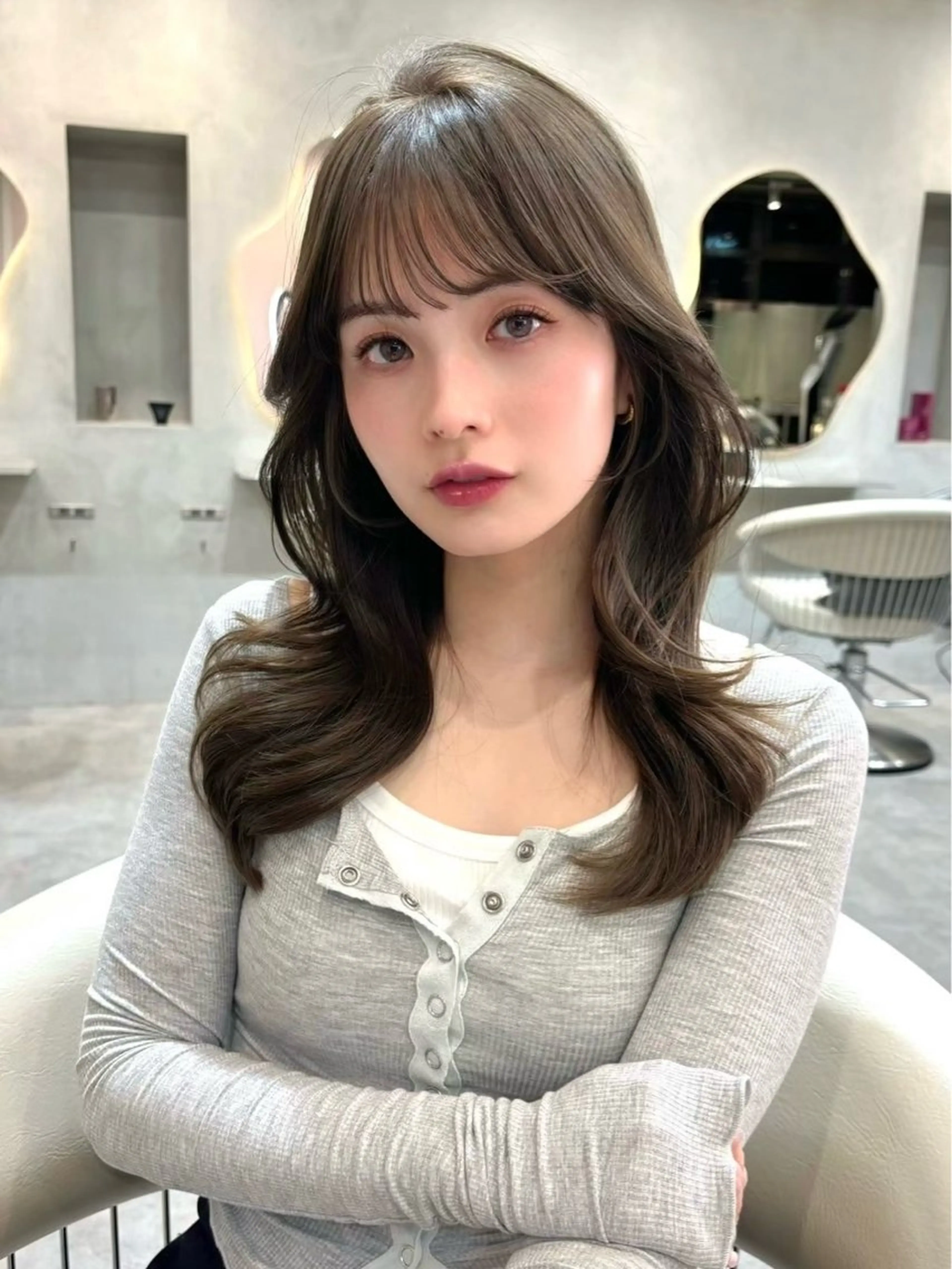 セミロング カラー 大宮レイヤーカット ハッシュ　柏崎颯刀のヘアスタイル