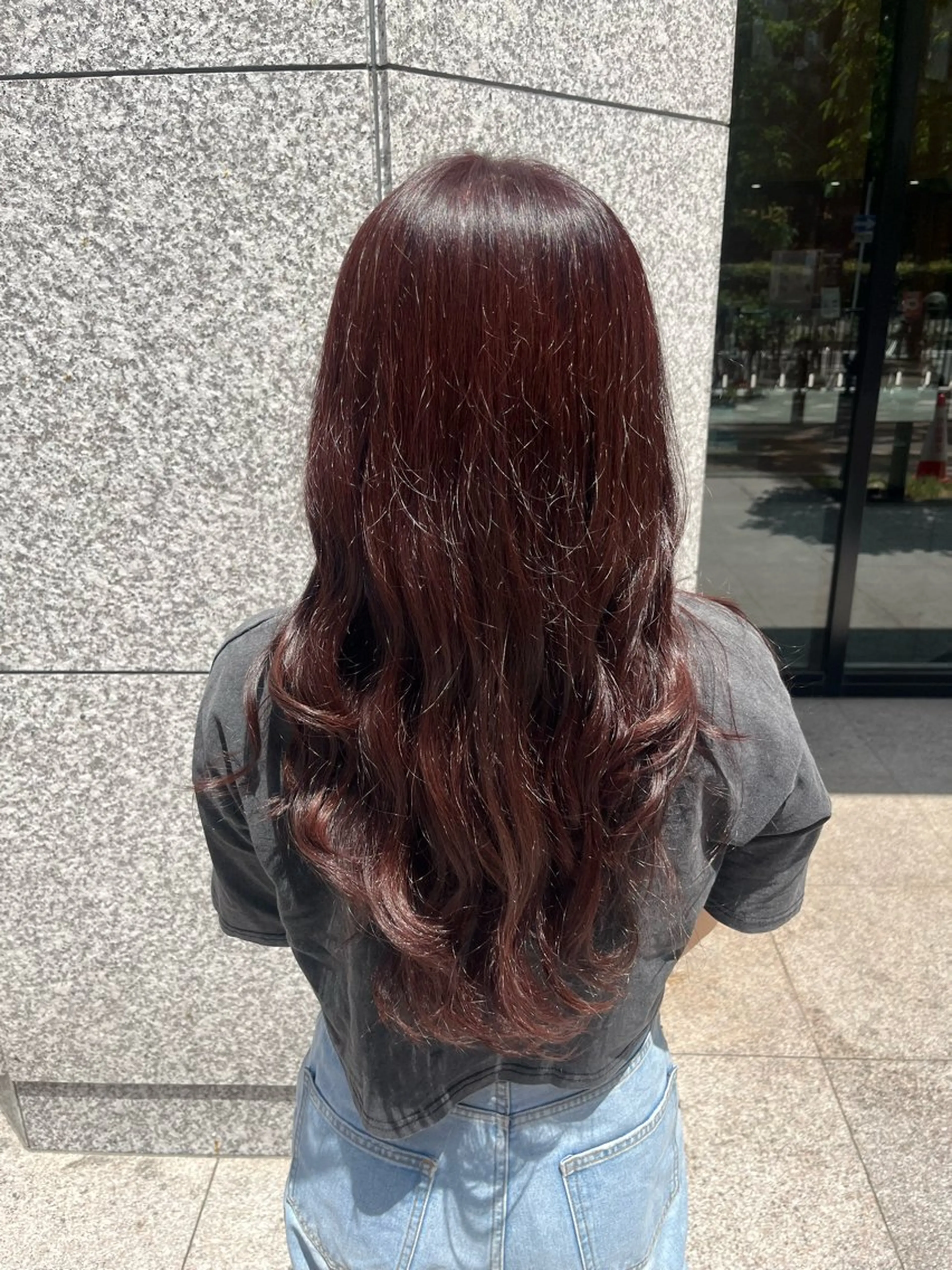 ロング カラー ブラウンカラー カシス FERIAあべの／ あやな🍰のヘアスタイル