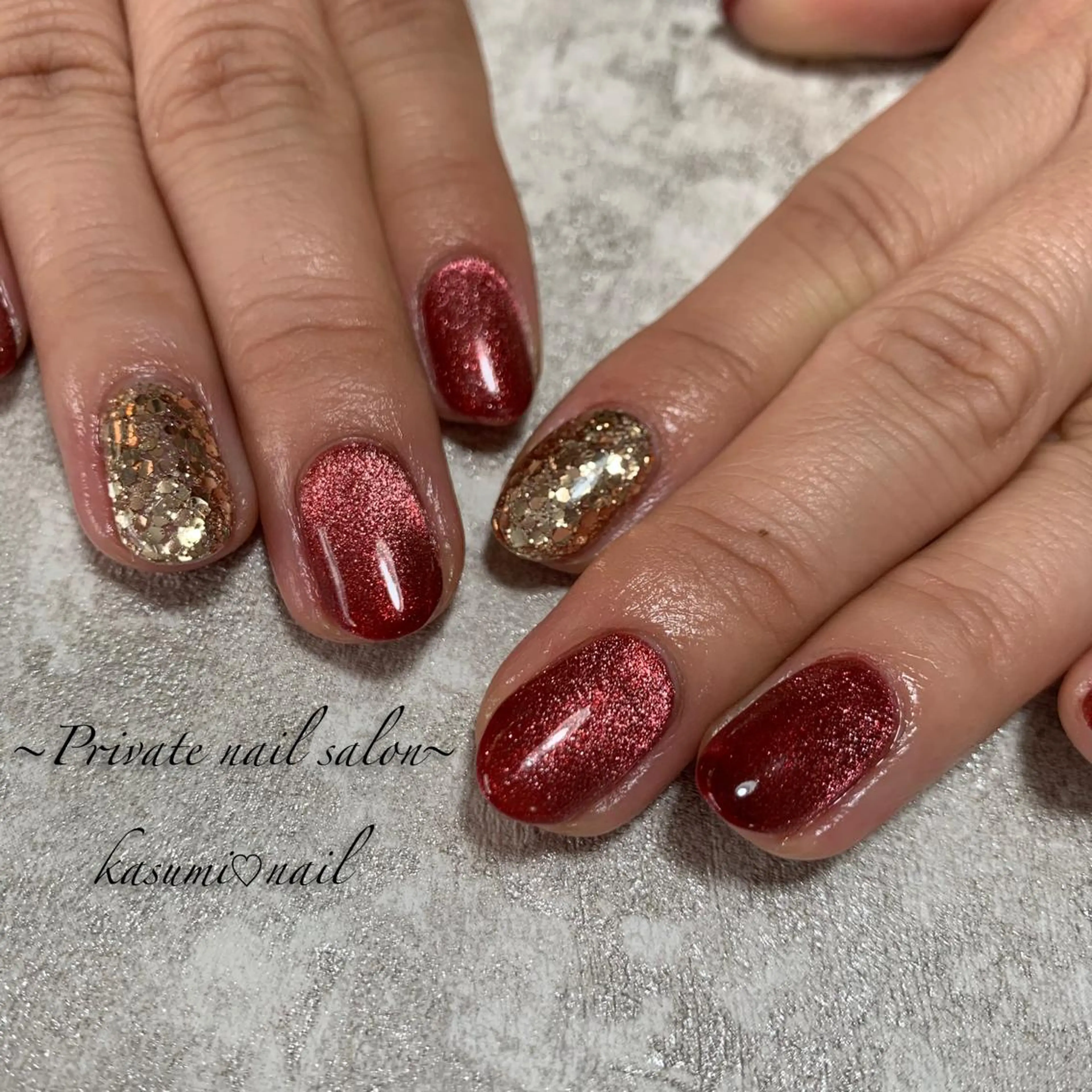 ネイル マグネットネイル ミラーネイル ニュアンスネイル 春ネイル KASUMI♡ Nailのネイルデザイン