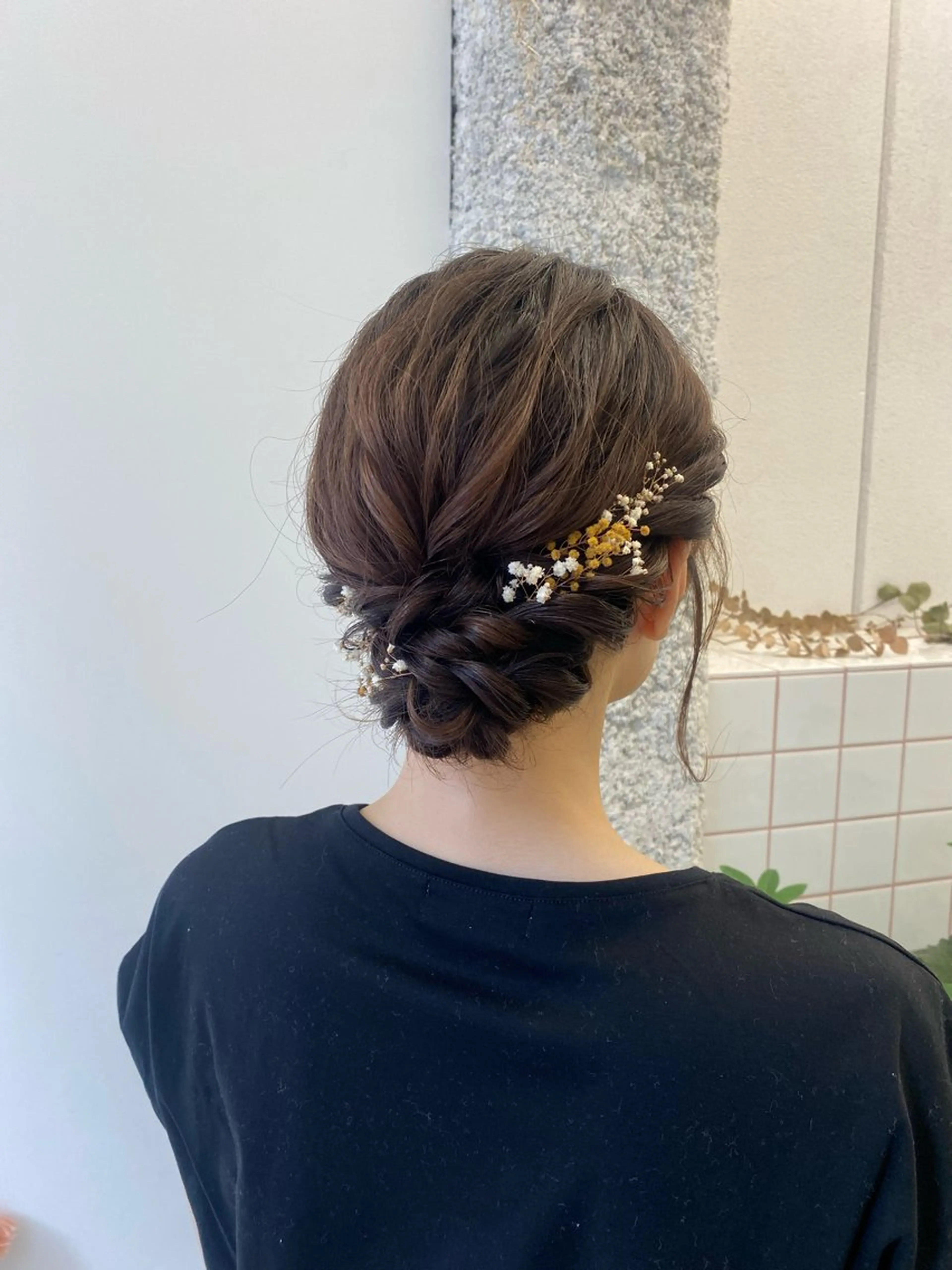ミディアム カラー ヘアアレンジ ヘアカラー トリートメント ヘアセット NIKO/名古屋/ 伏見/花屋併設のヘアスタイル
