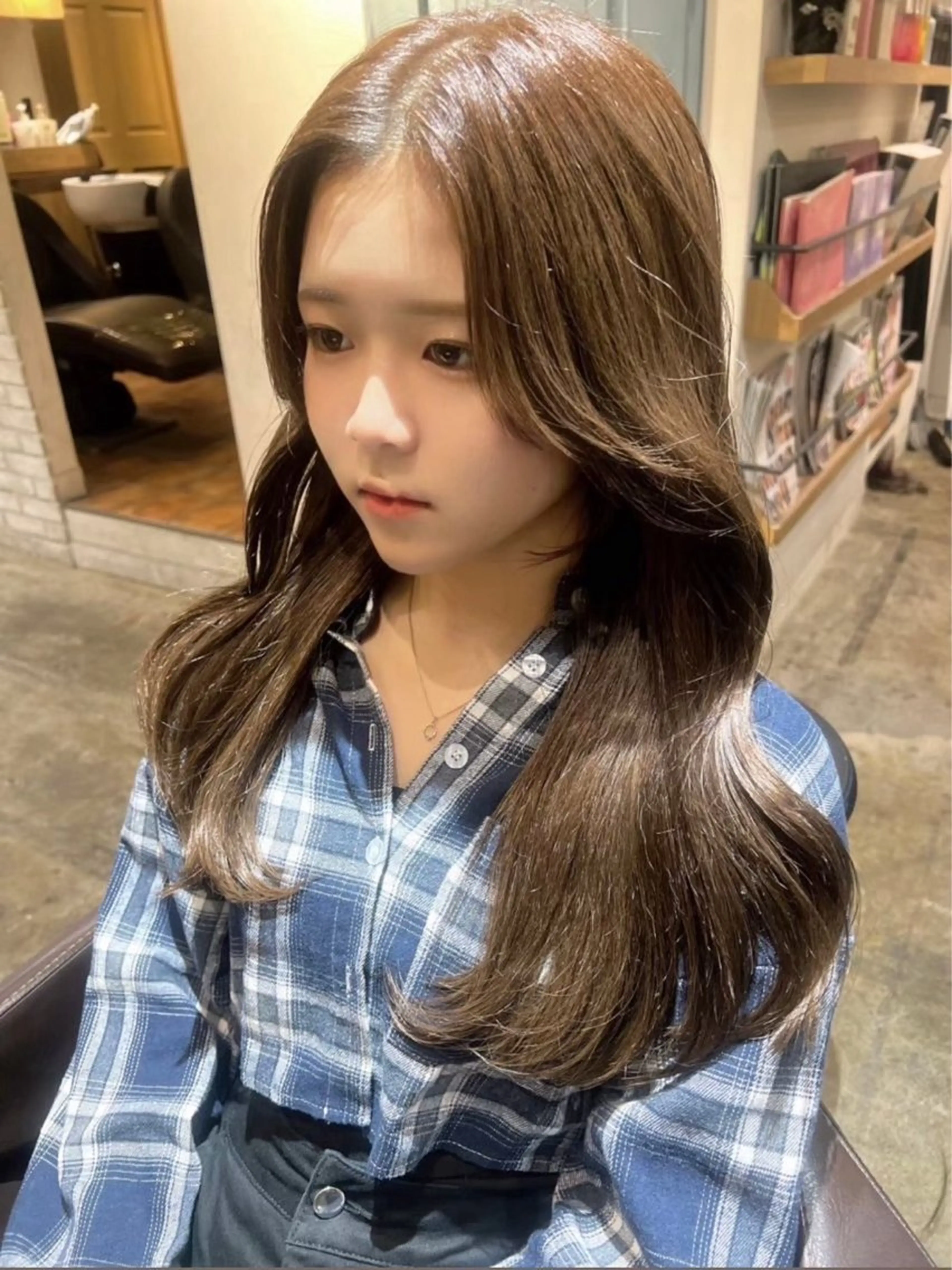 ロング カラー カット ヘアカラー トリートメント ヘアセット 👑メンズパーマの 天才店長望月👑のヘアスタイル