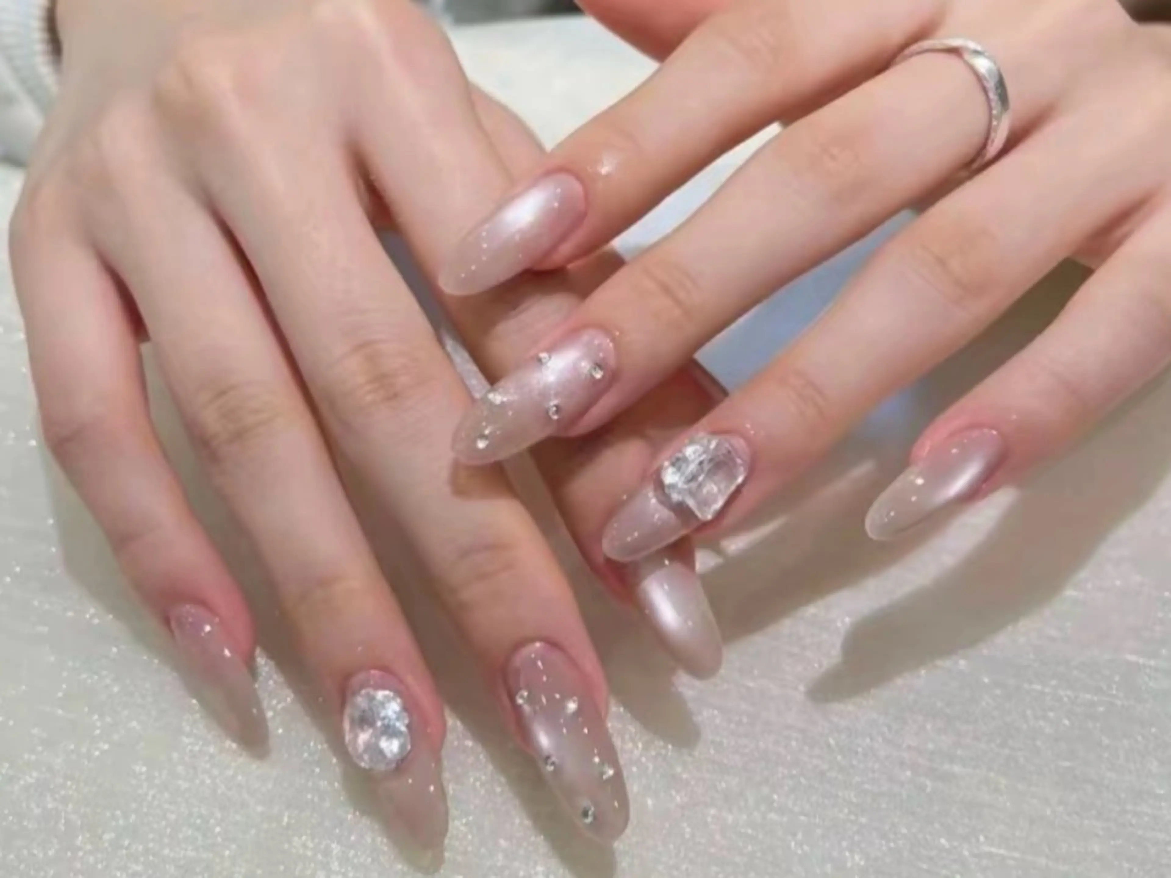 ネイル 長さ出し フットネイル ジェルネイル 韓国ネイル マグネットネイル ハンドネイル YMT NailStudio所属・YMT NailStudioのネイルデザイン