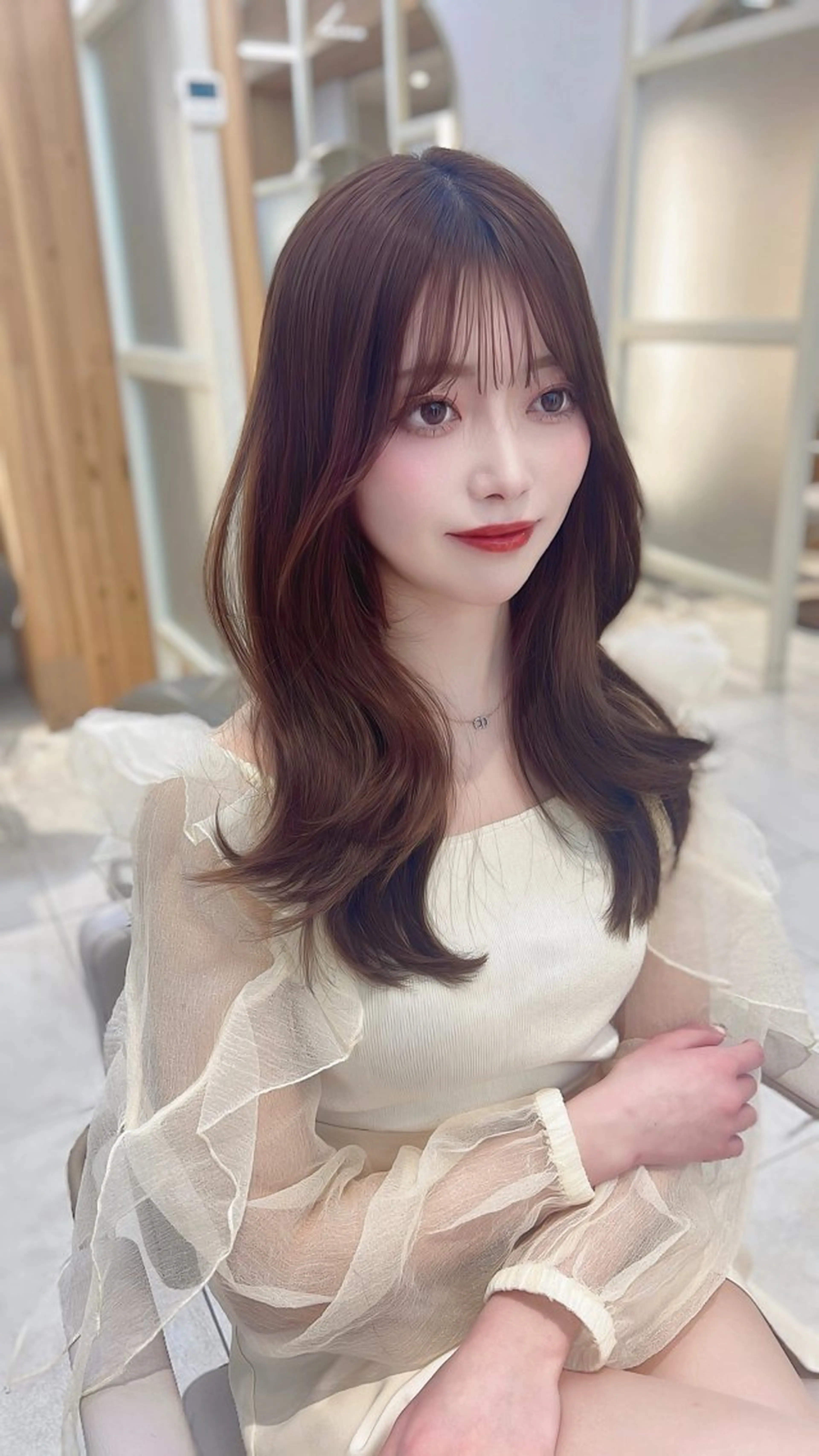 ロング レイヤーカット/ 顔まわり/アオイのヘアスタイル