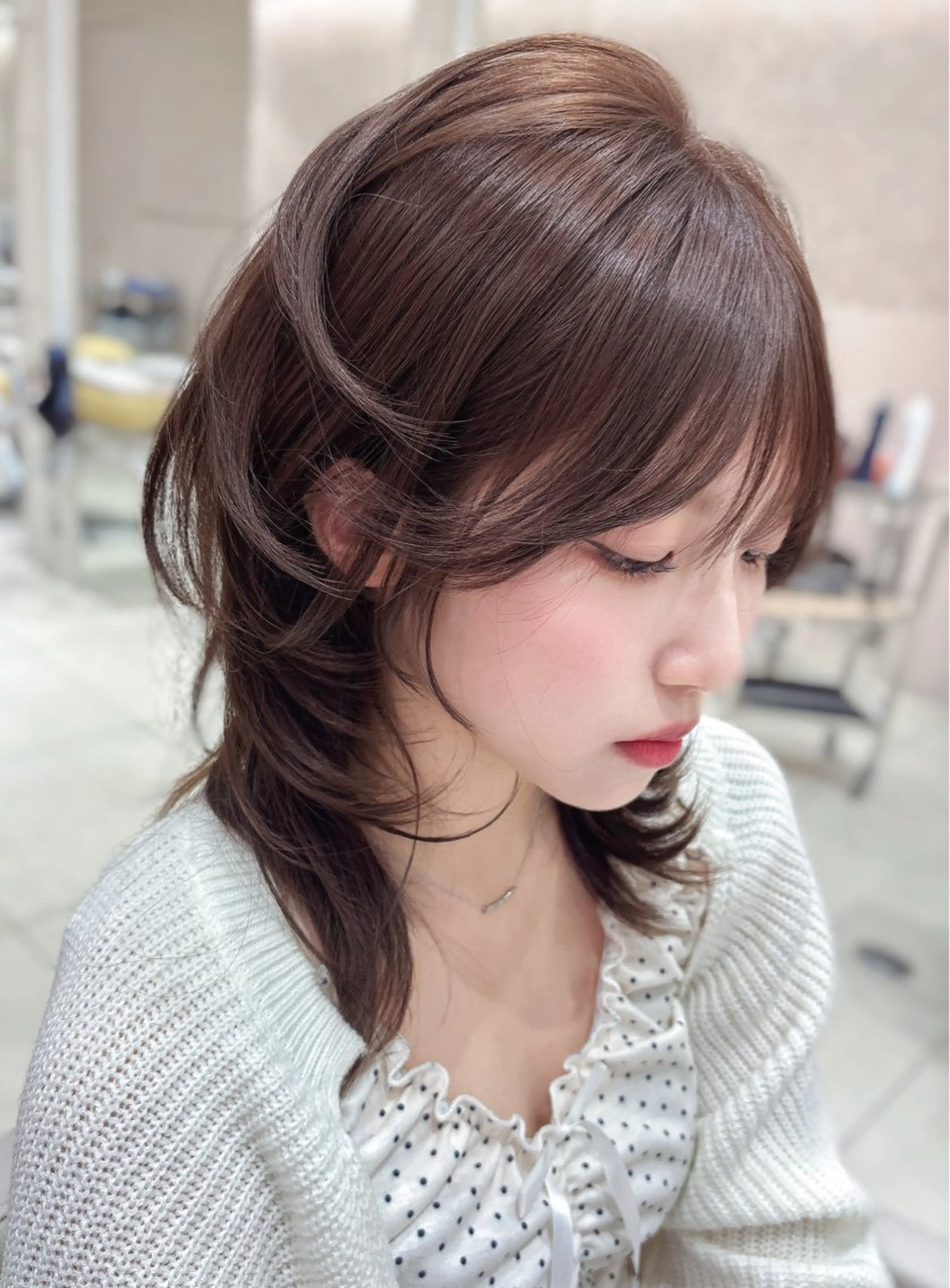 ミディアム カラー 透明感カラー/似合わ せ前髪/柴田礼空のヘアスタイル